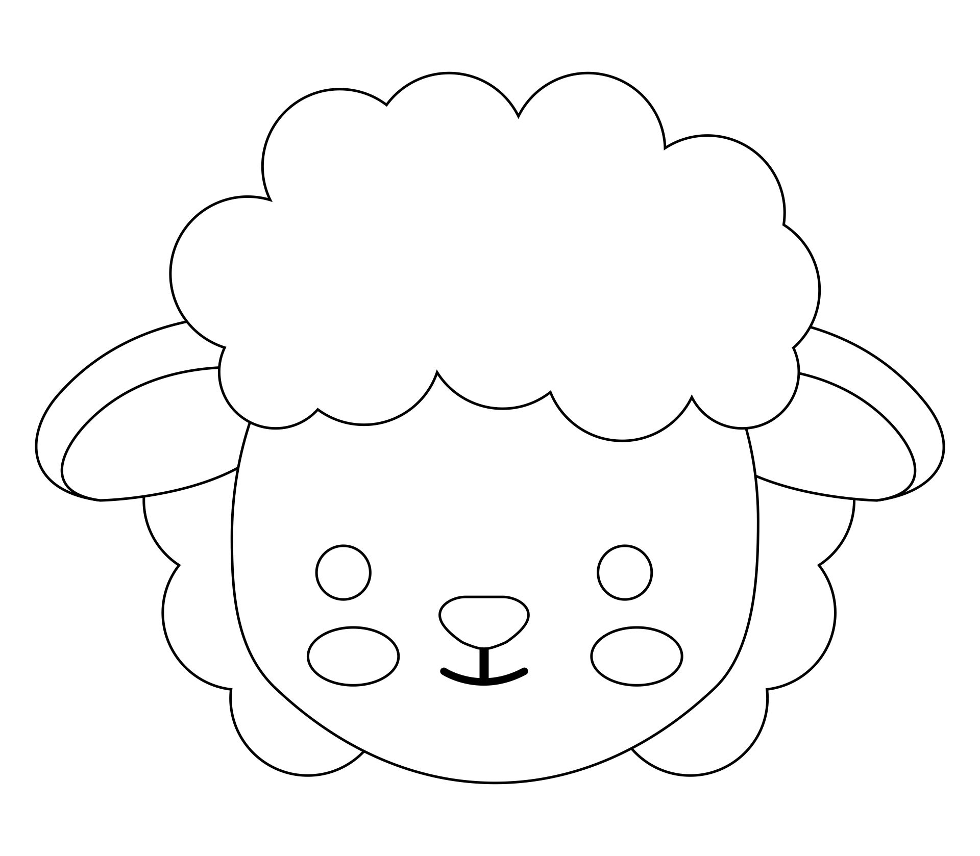 Printable Sheep Head Template
