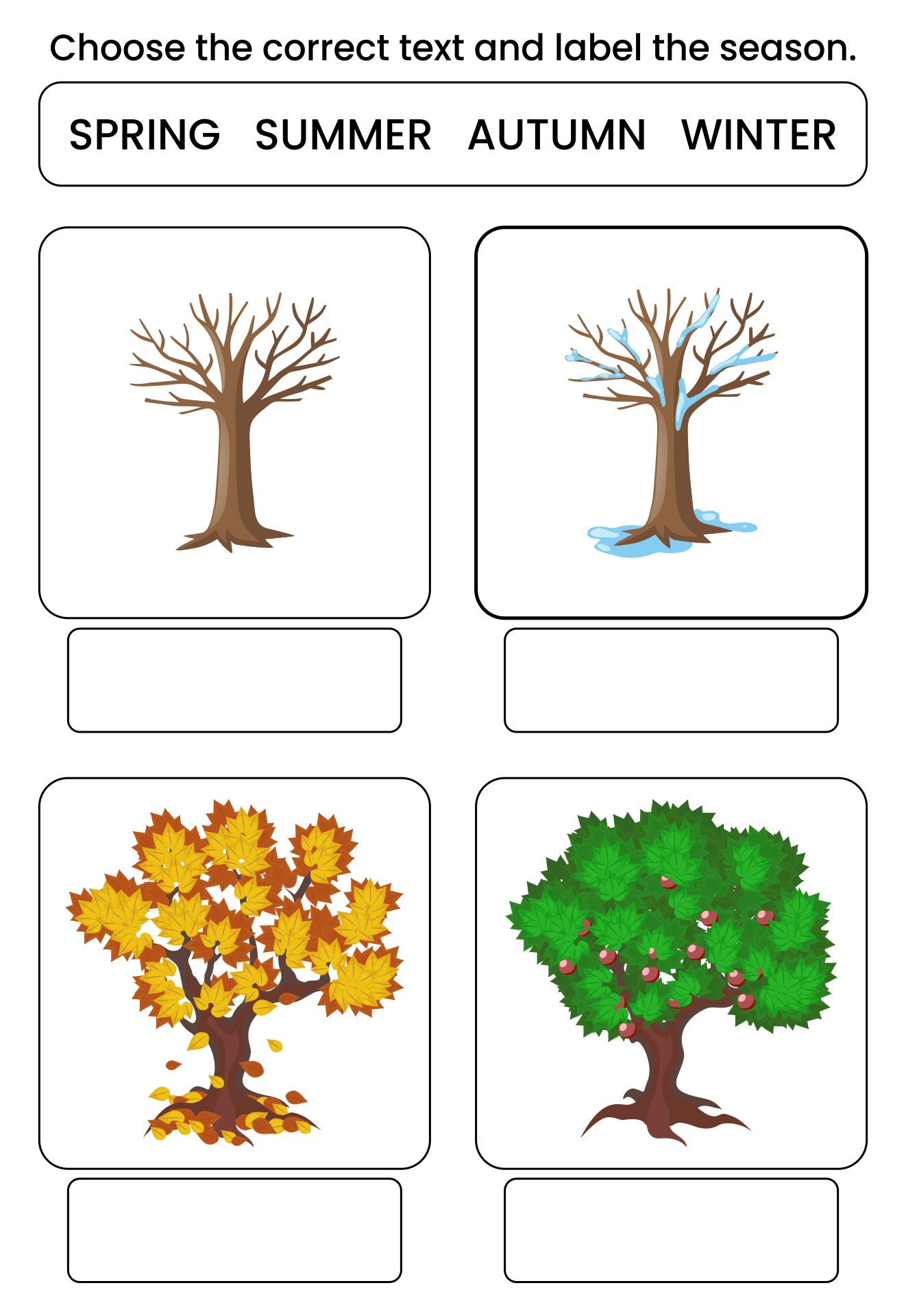 Printables Seasons Worksheets For Kindergarten Pdf
