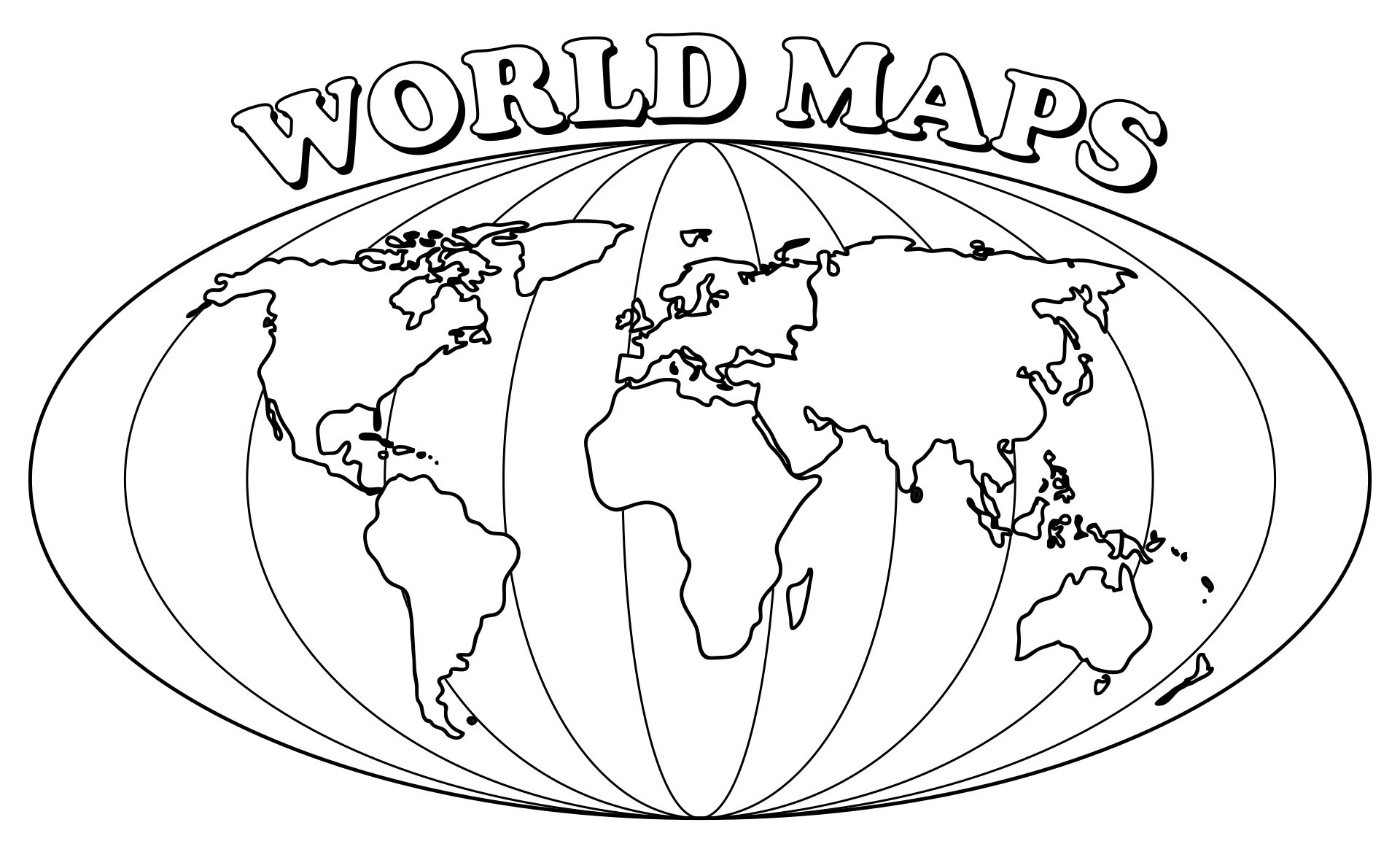 Simple World Map Coloring Page
