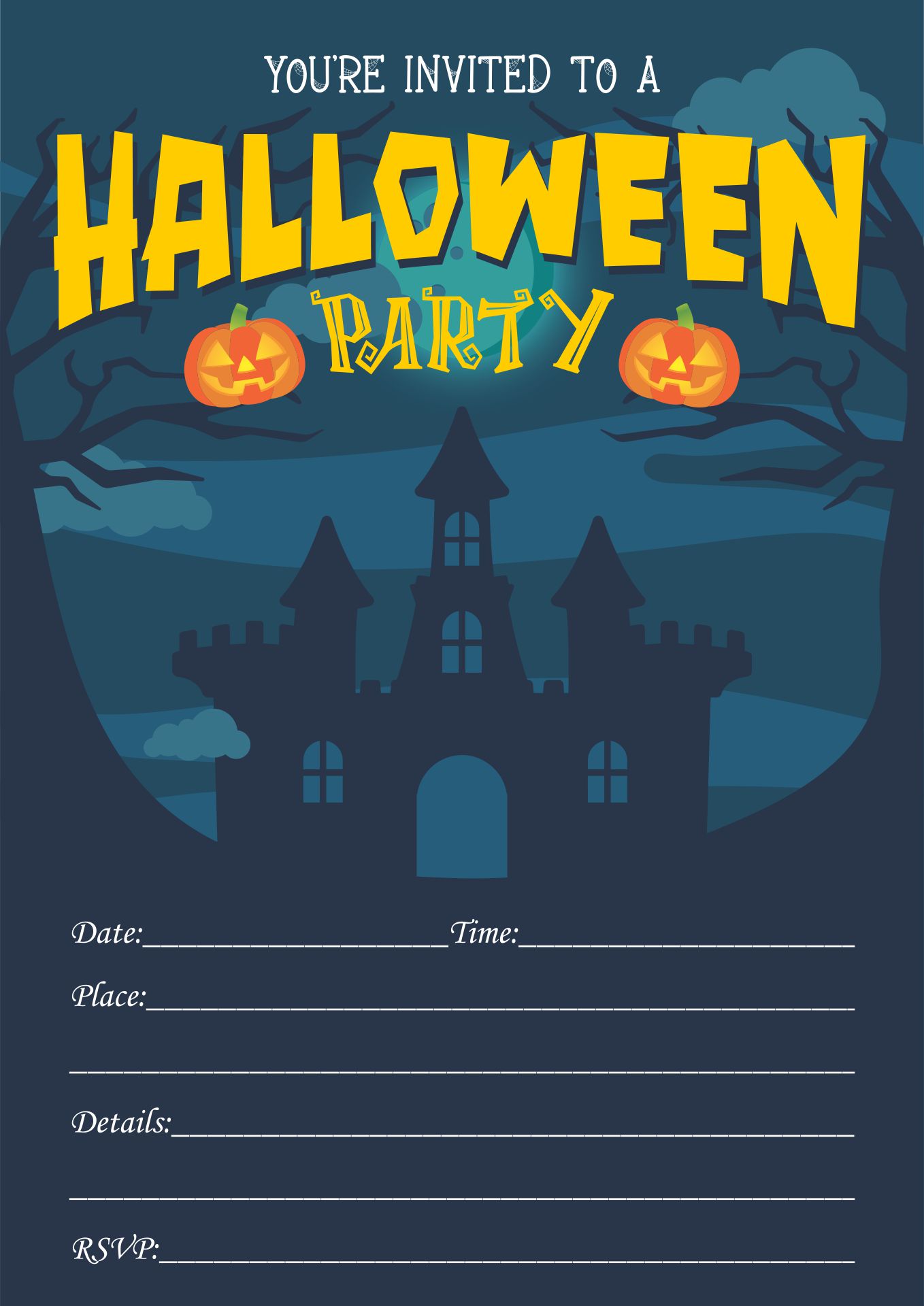 Blank Halloween Party Invitations