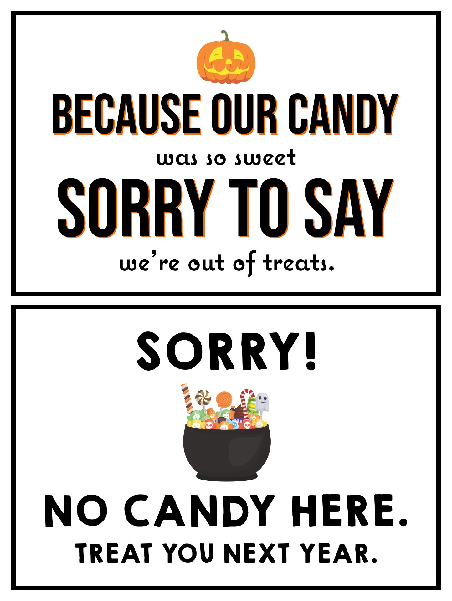Candy Sign For Trick Or Treaters