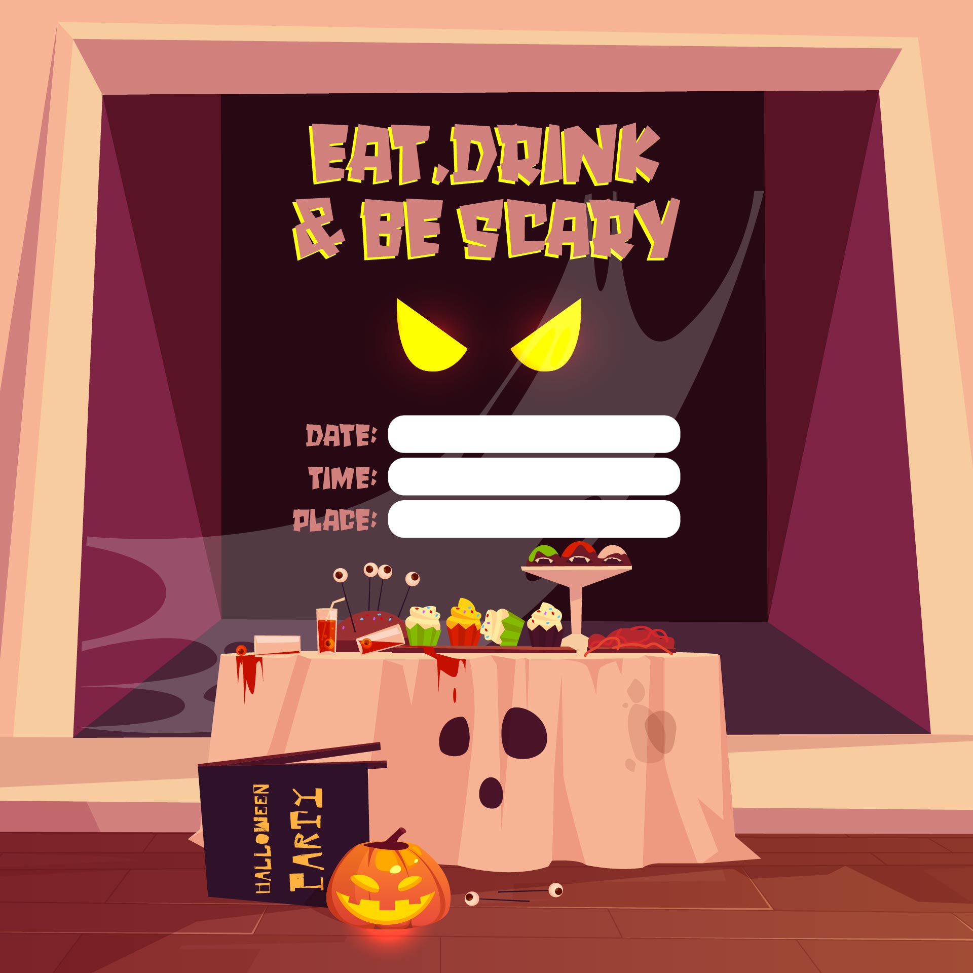 Eat Drink Be Scary Invite Invitation Templates