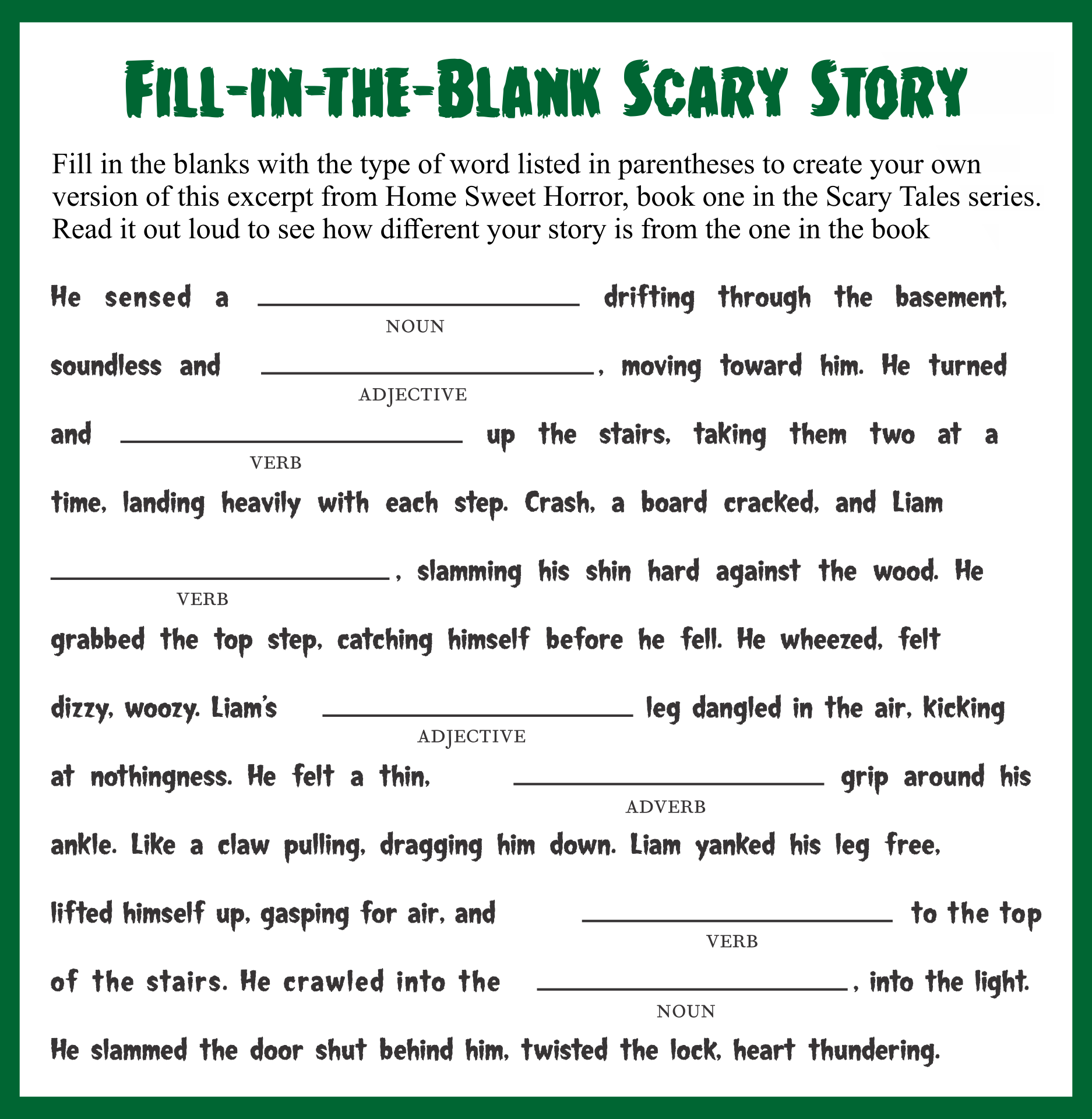 Fill-in-the-Blanks Halloween Story