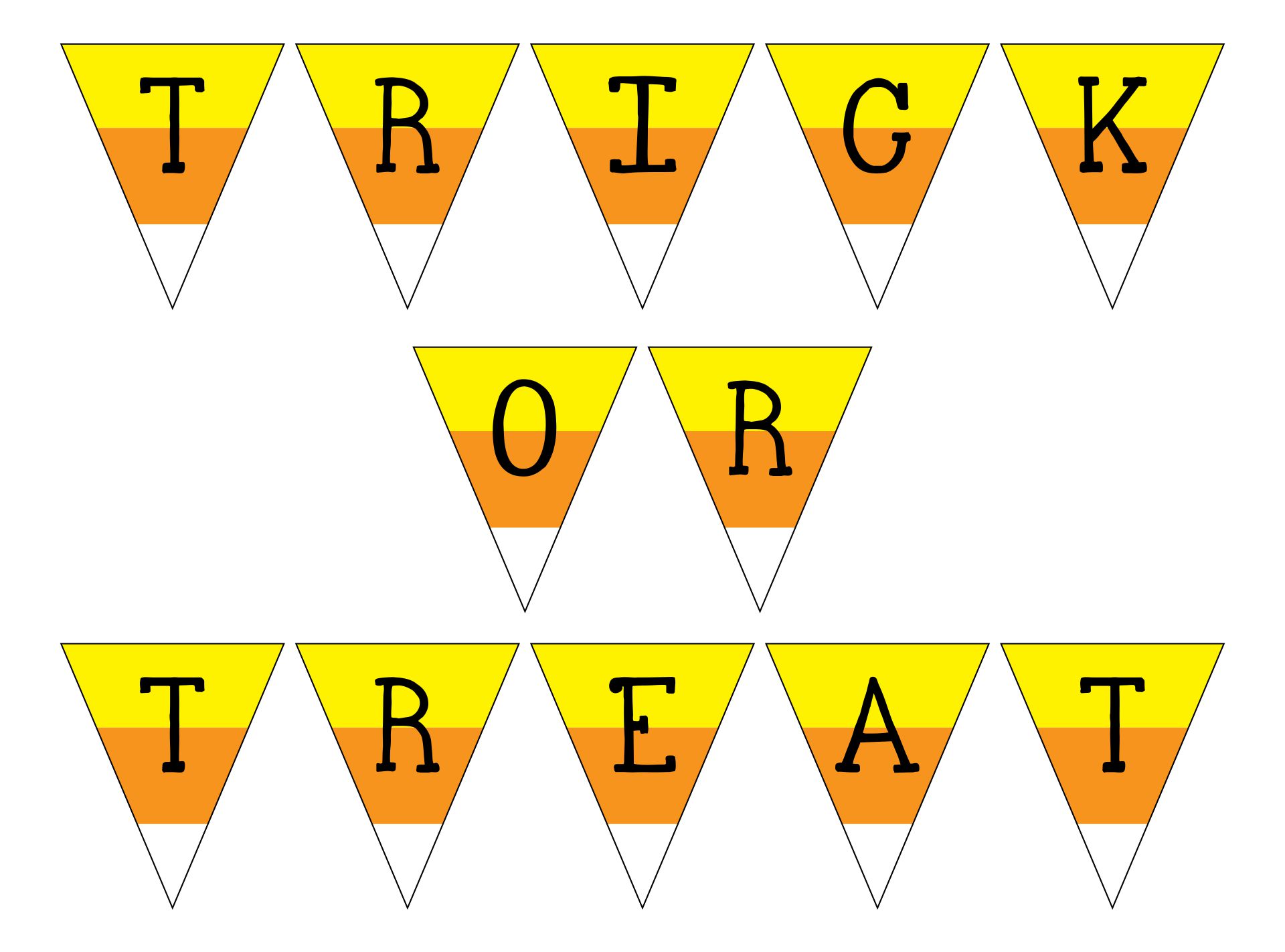 Free Printable Halloween Banner Candy Corn Letters
