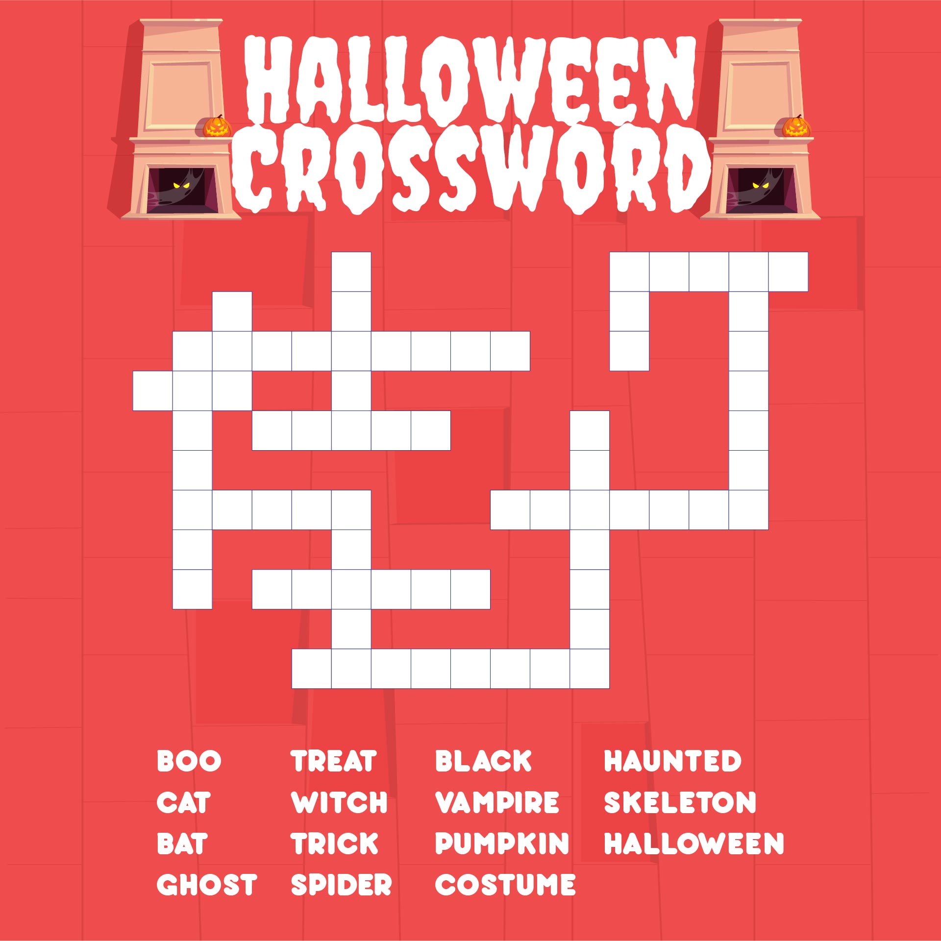 Halloween Crossword Puzzle For Kids