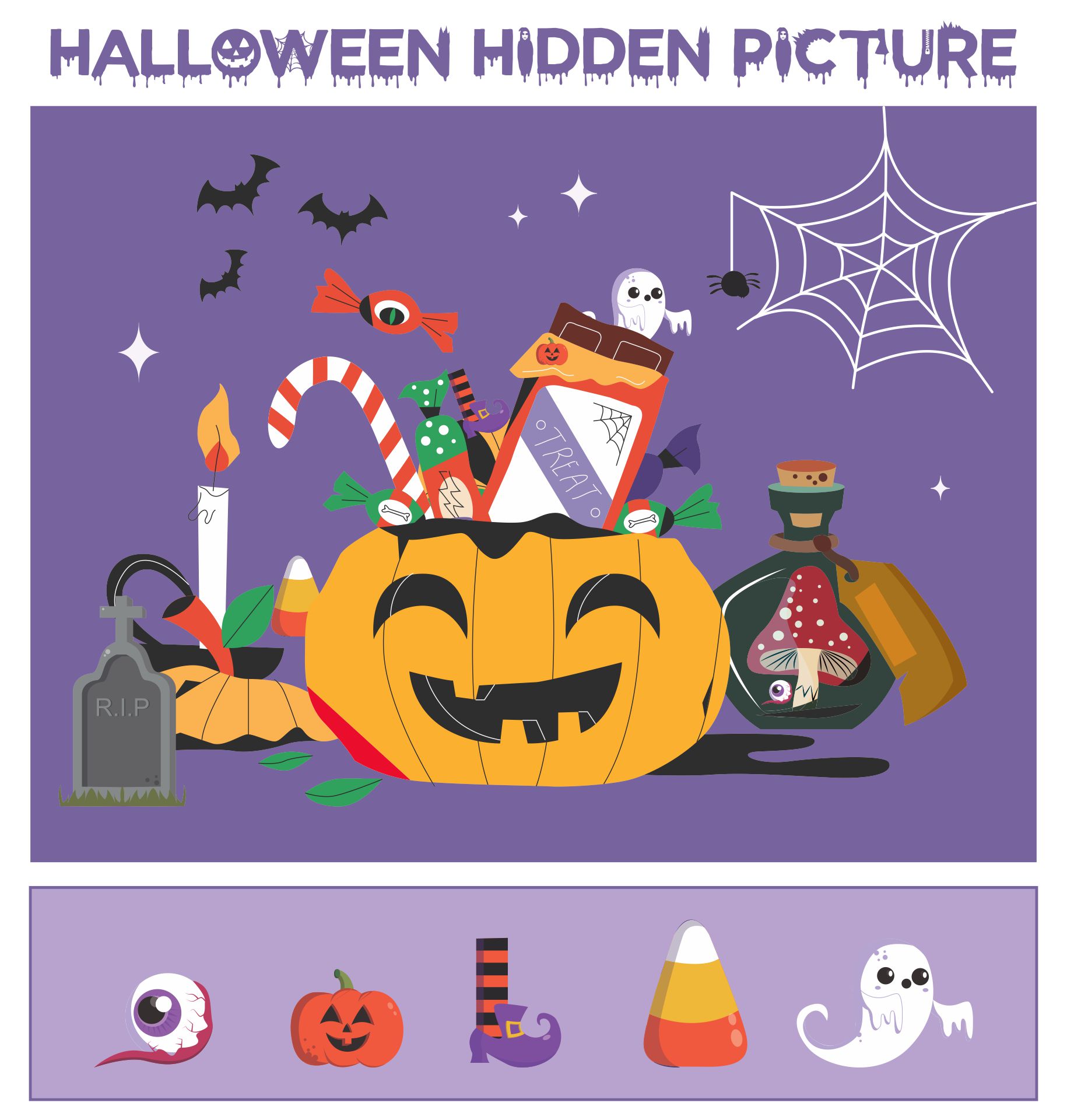 Halloween Free Printable Hidden Picture For Adults