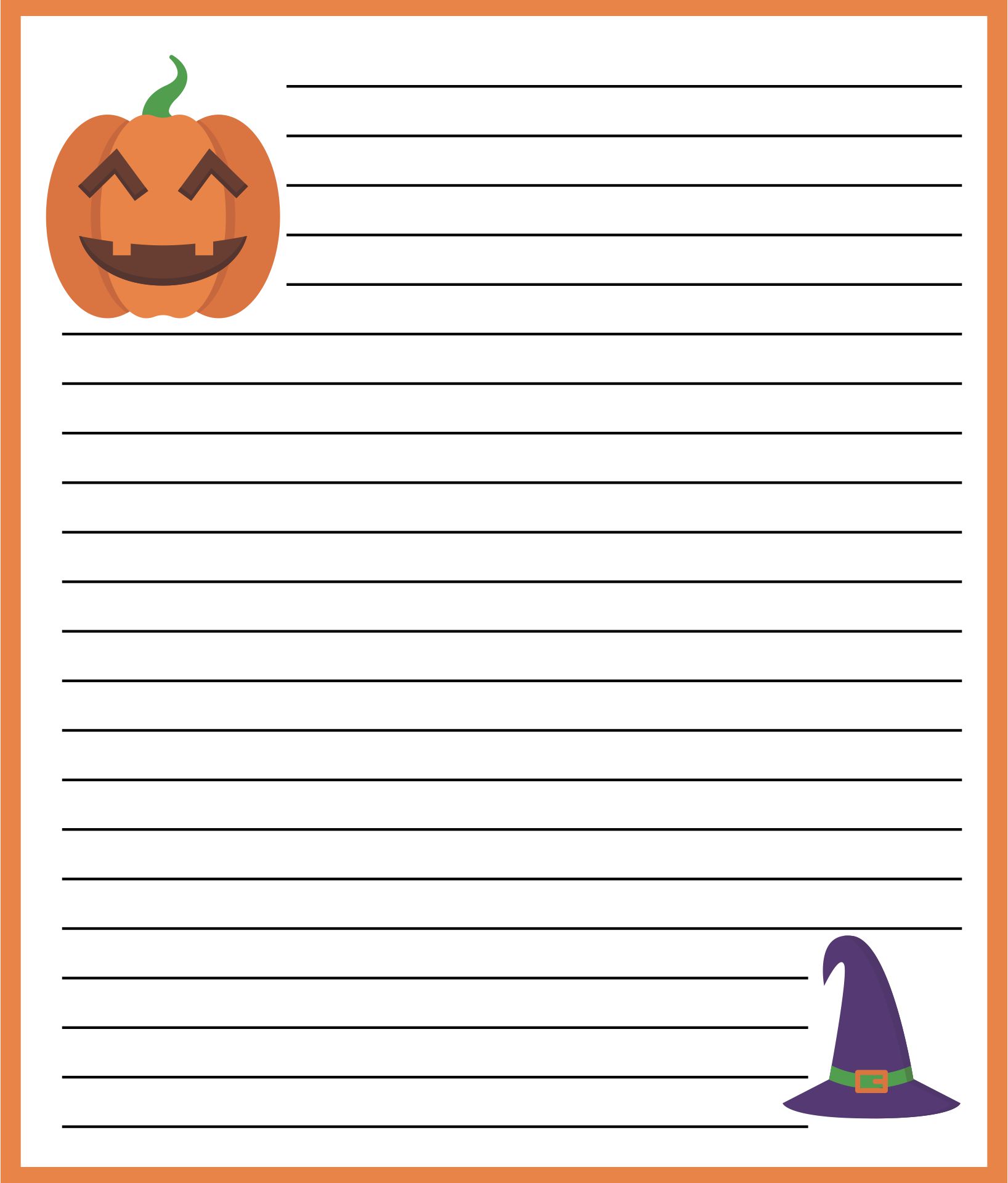 Halloween Themed Writing Paper Printable