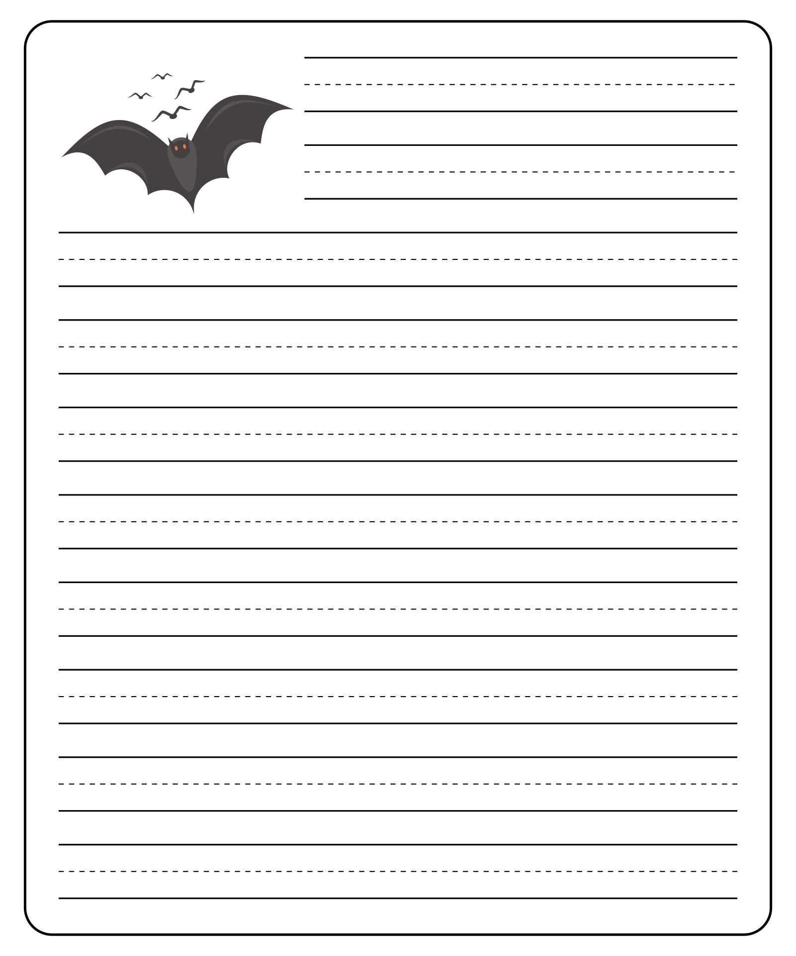 Halloween Writing Paper Kindergarten
