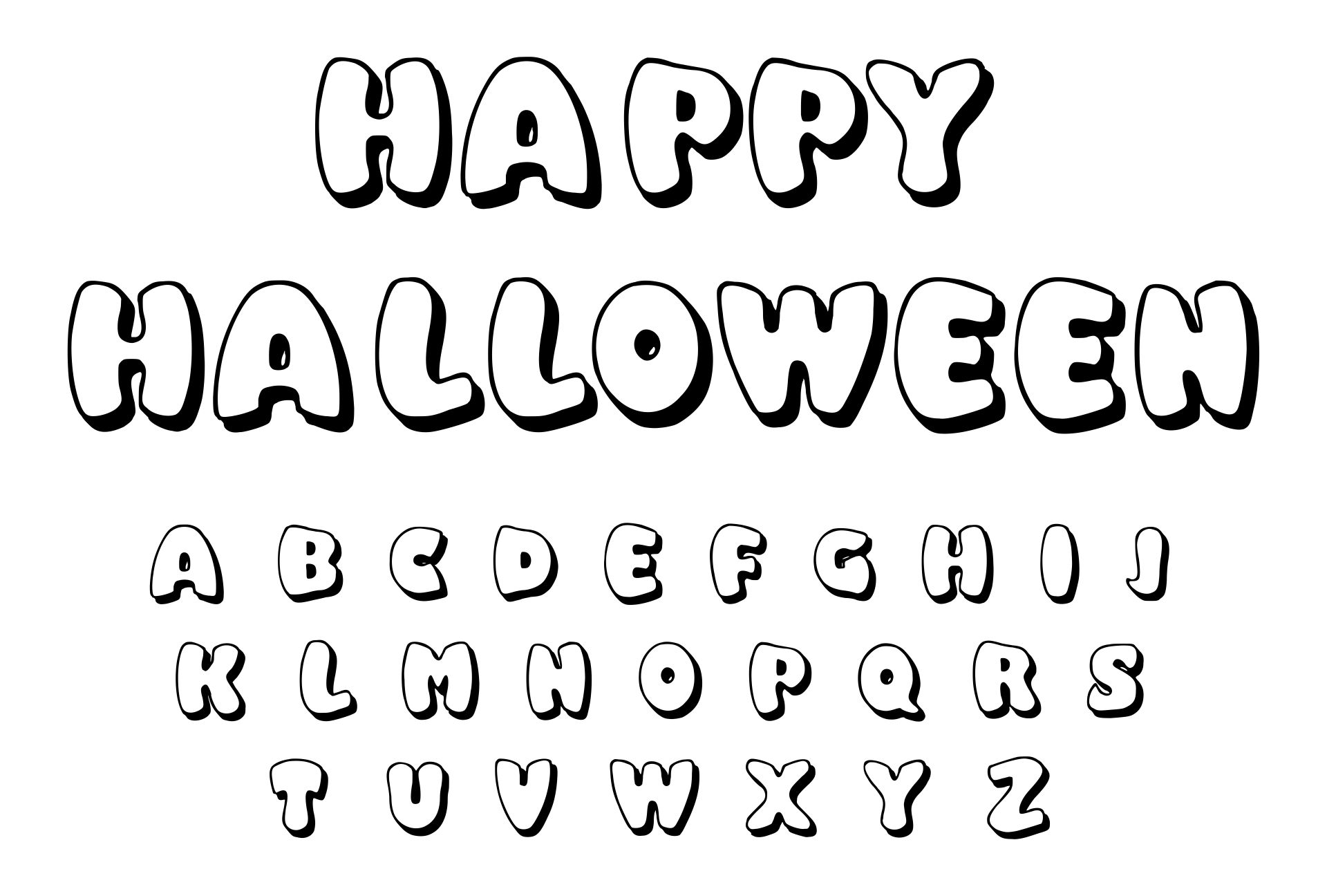 Happy Halloween Bubble Letters