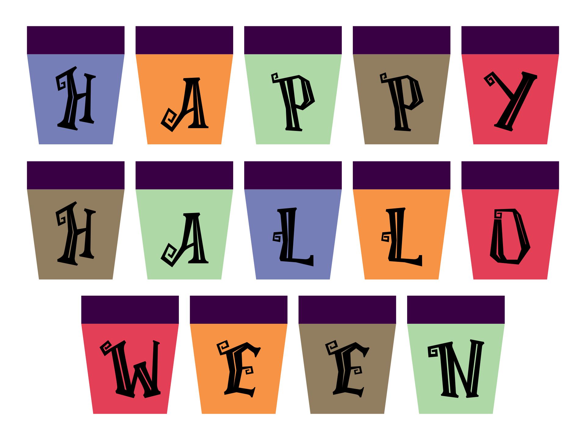 Happy Halloween Cut Out Letters
