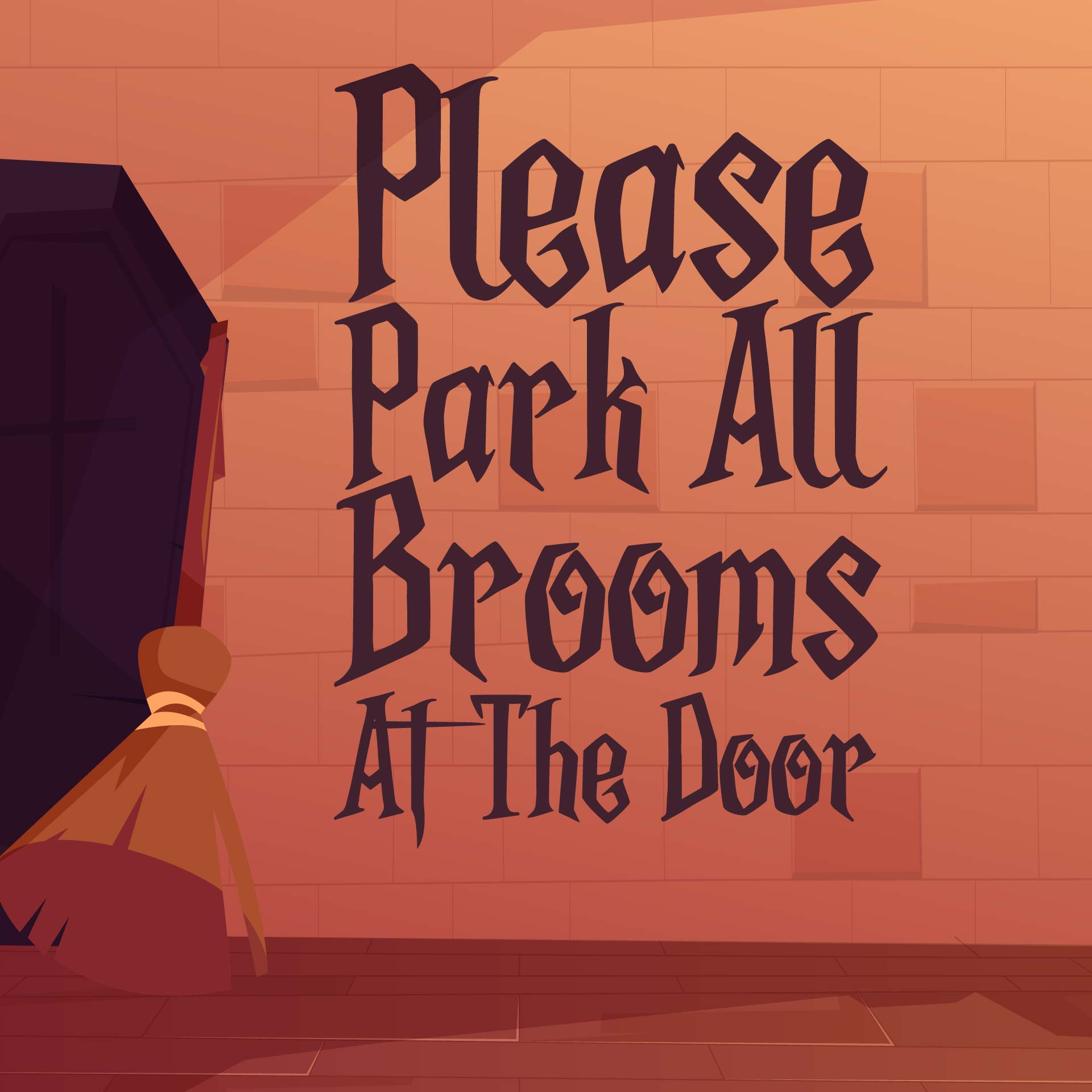 Please Park All Brooms At The Door Halloween Printable