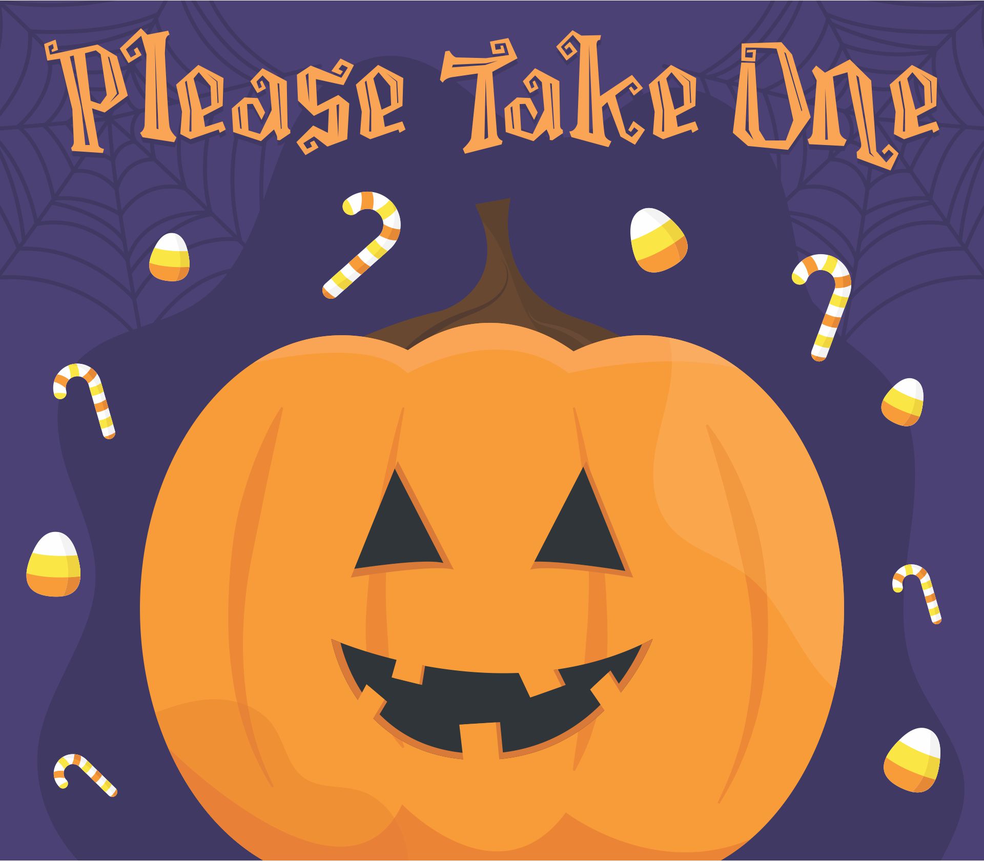 Please Take One Halloween Candy Sign Printable