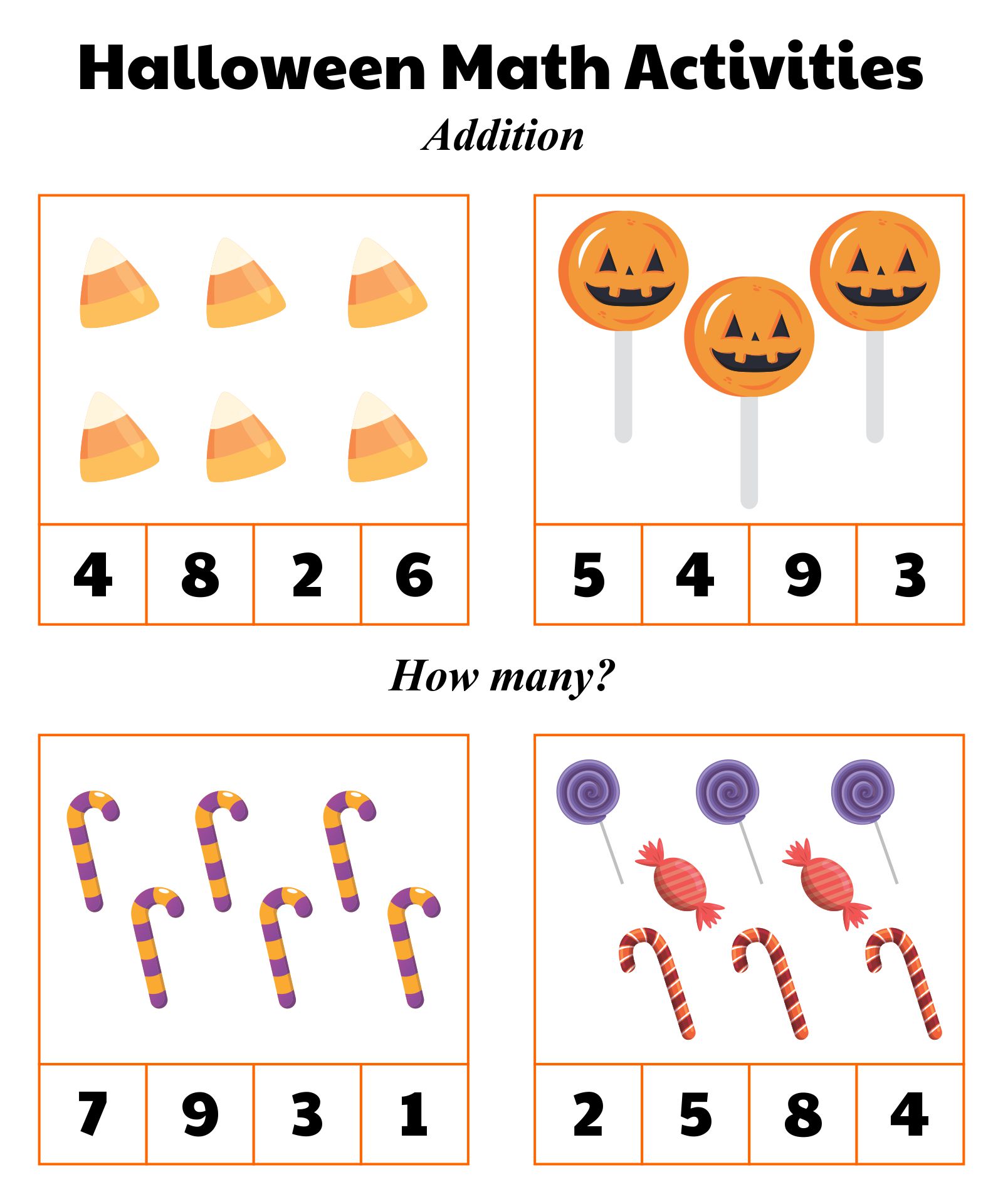 Preschool Halloween Math Activities