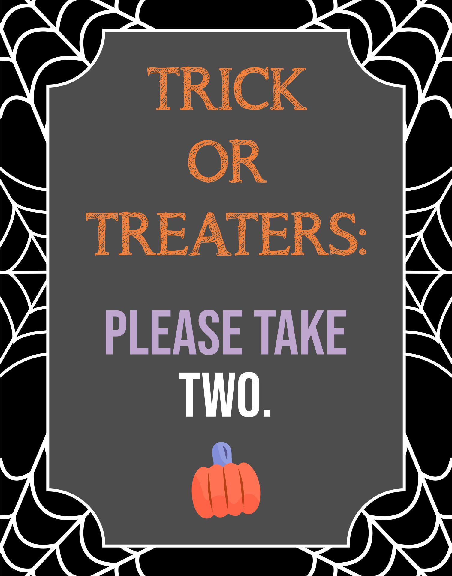Printable Halloween Candy Sign Please Take Two