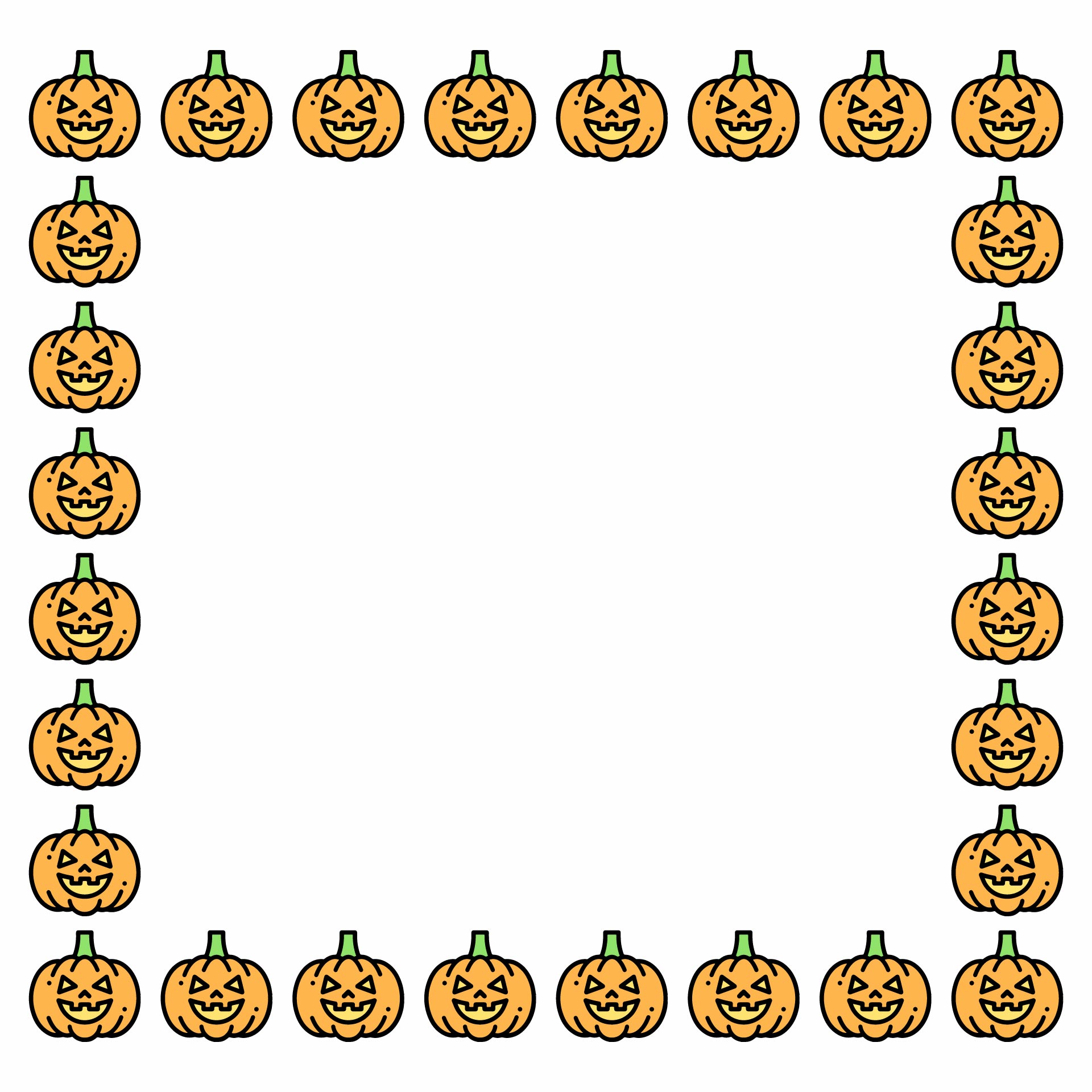 Printable Halloween Pumpkin Border Template
