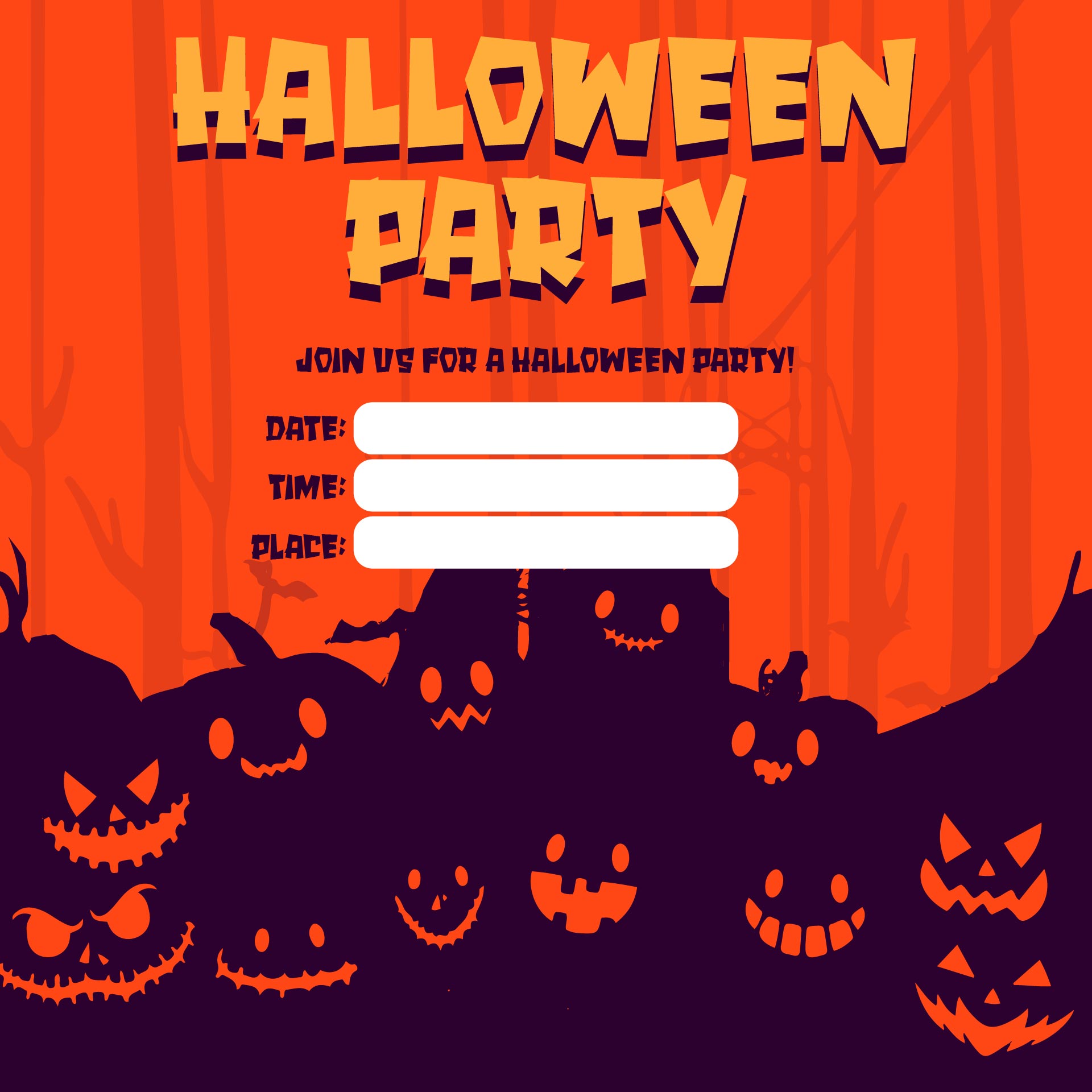 Printable Spooky Halloween Party Invitation