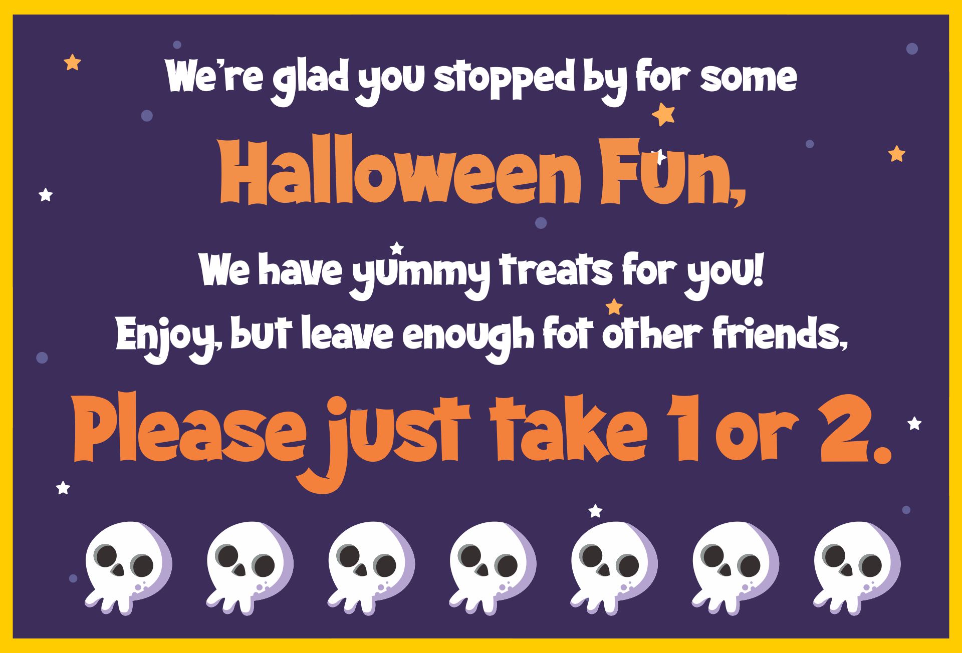 Sign For Leaving Halloween Candy Outside