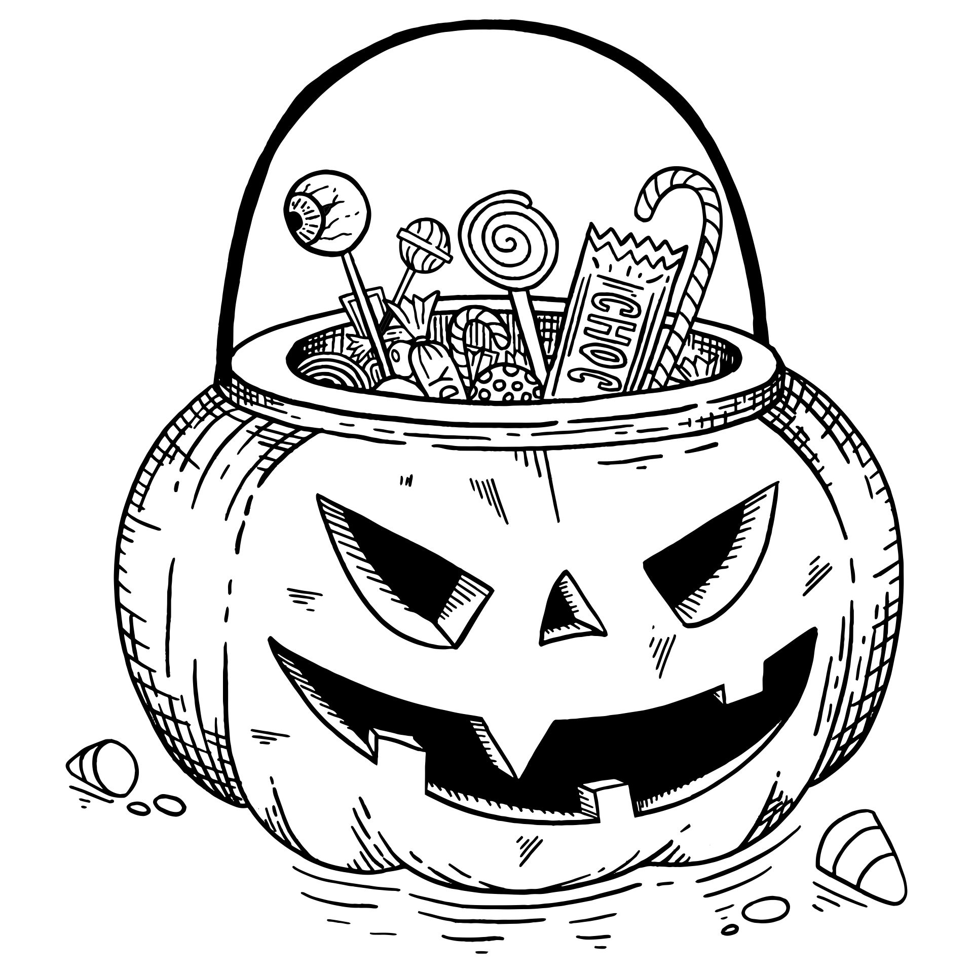 Vintage Halloween Coloring Pages