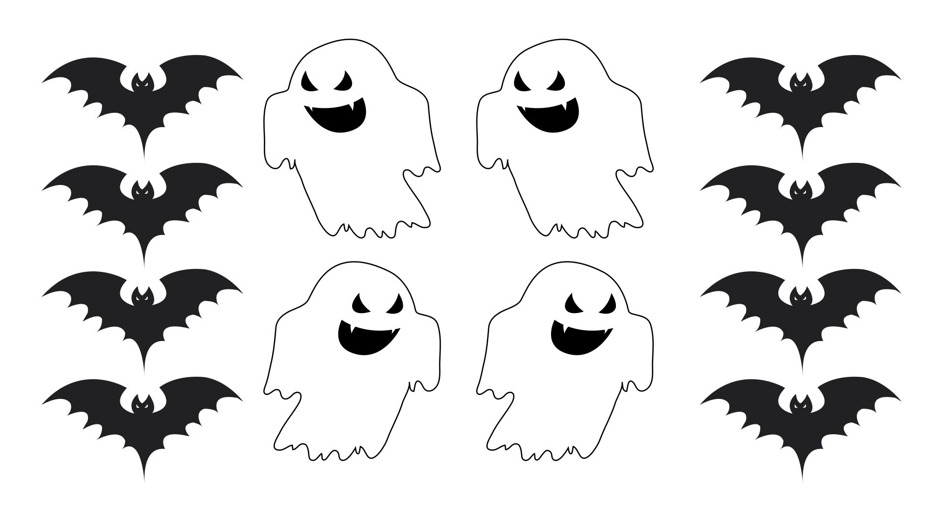Bat & Ghost Patterns For Halloween Printable Templates
