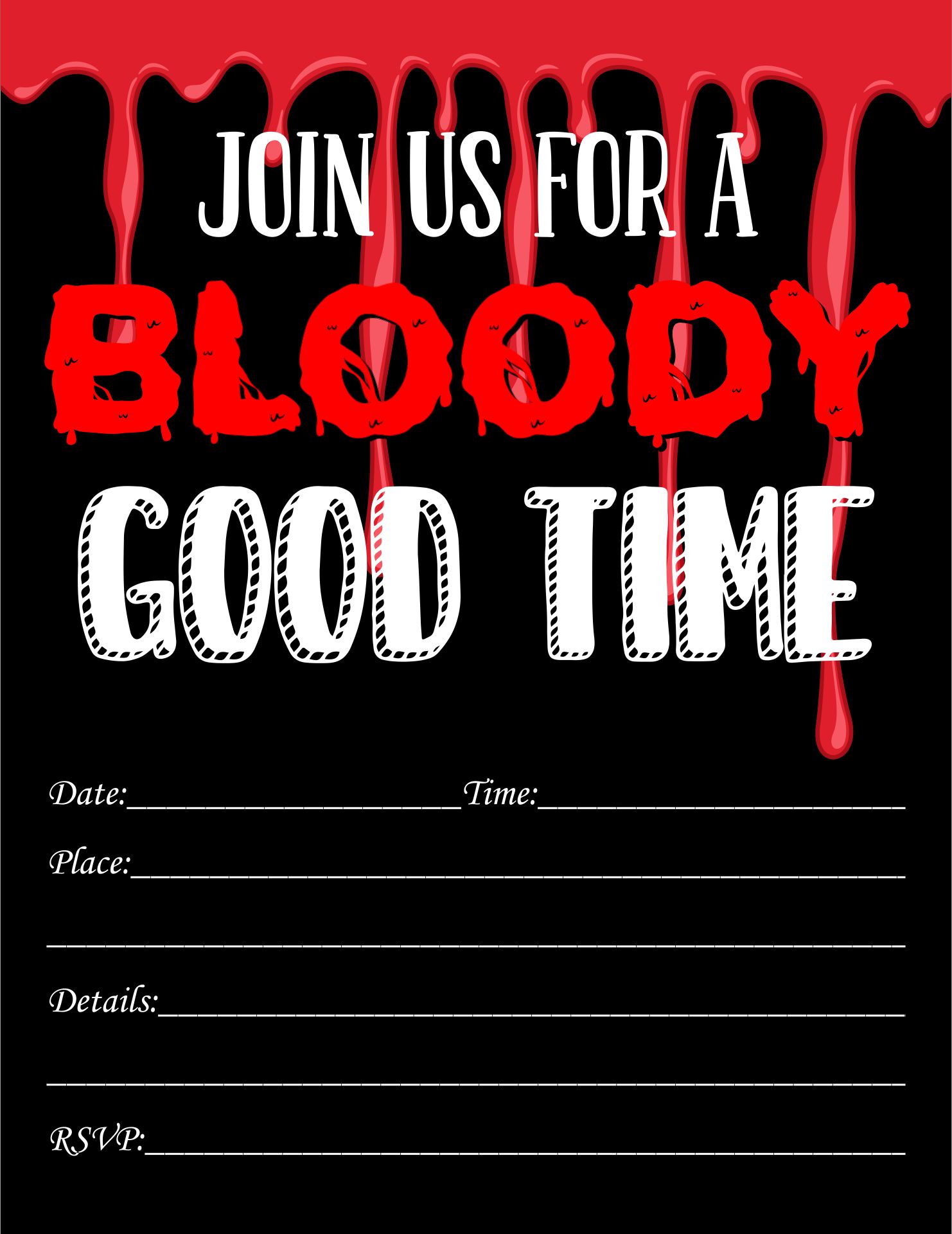 Bloody Good Time Halloween Party Invitation