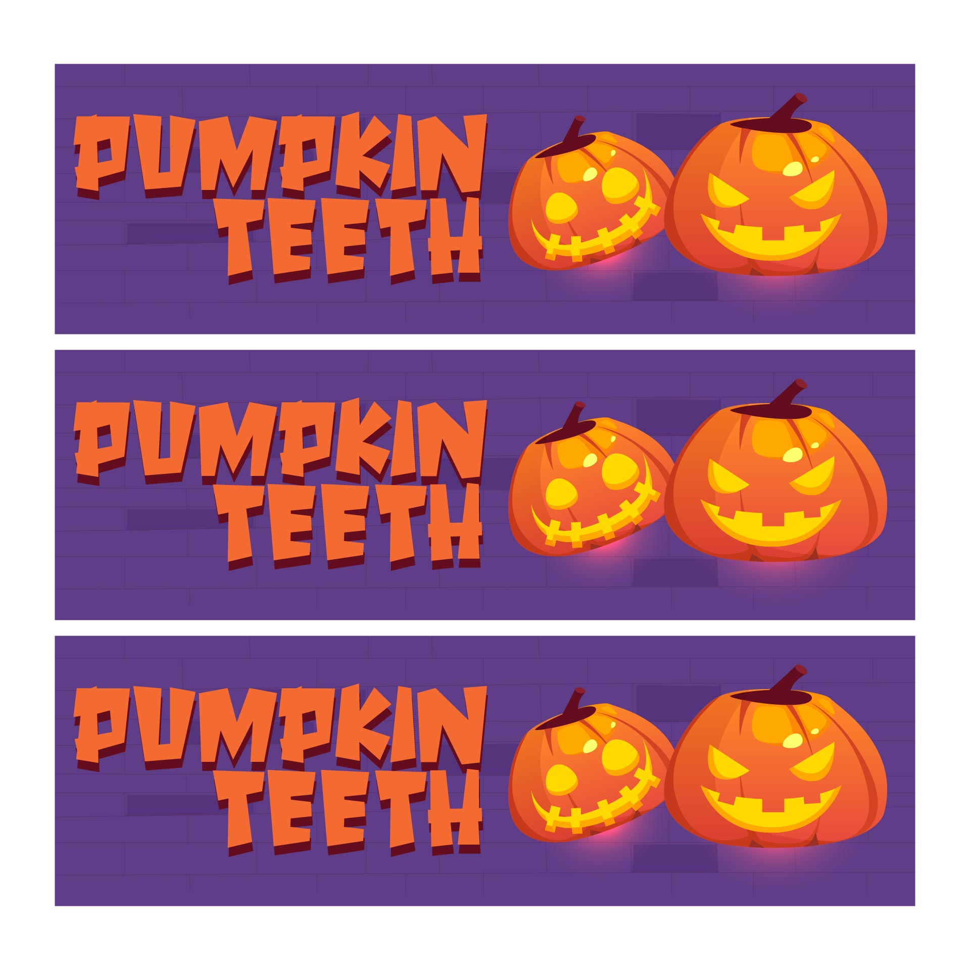 Carved Pumpkin Halloween Candy Bag Toppers