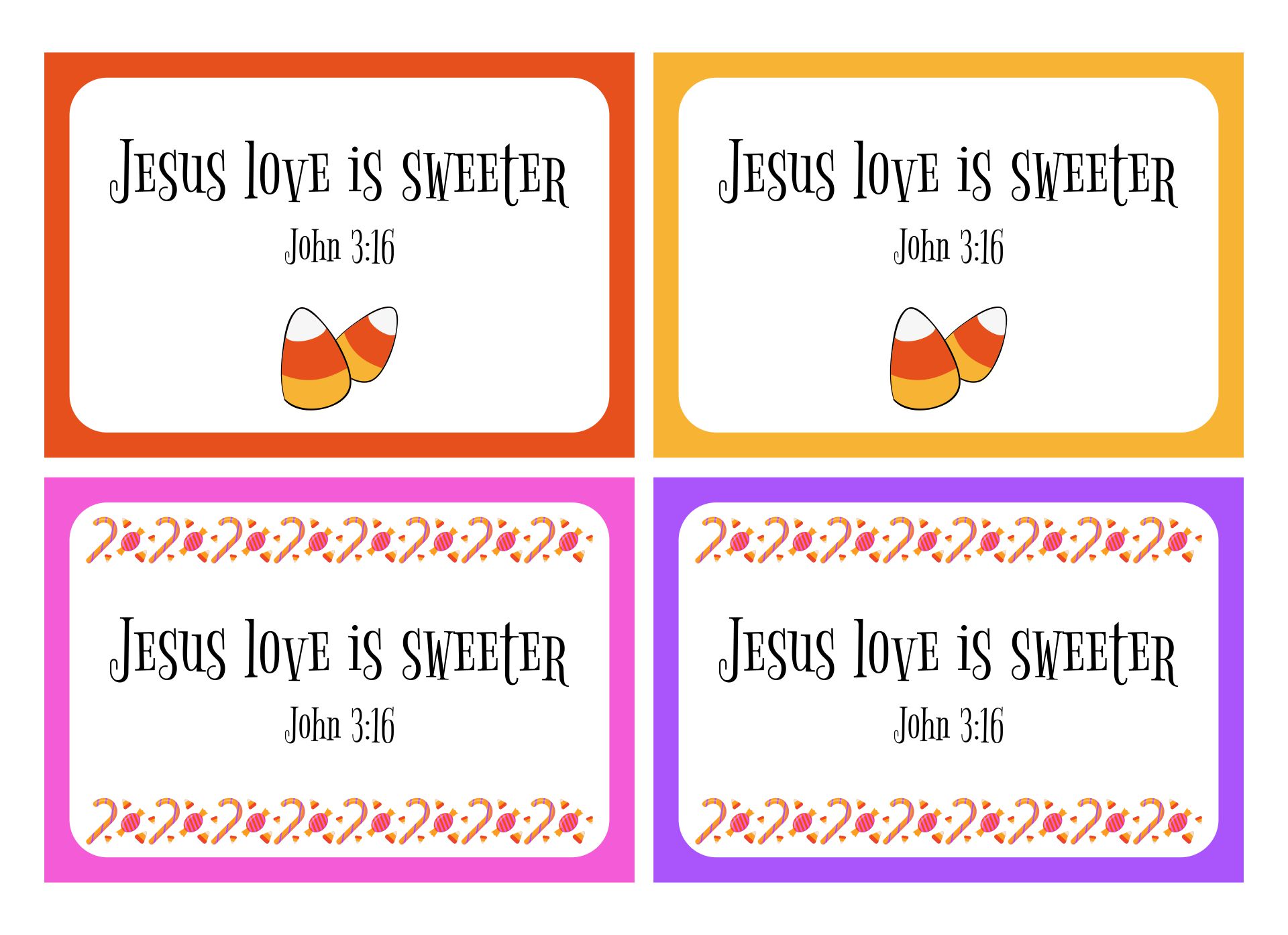 Christian Halloween Candy Labels