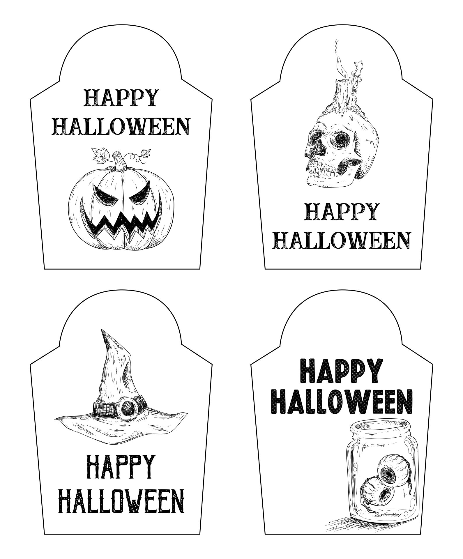 Creepy Halloween Treat Labels