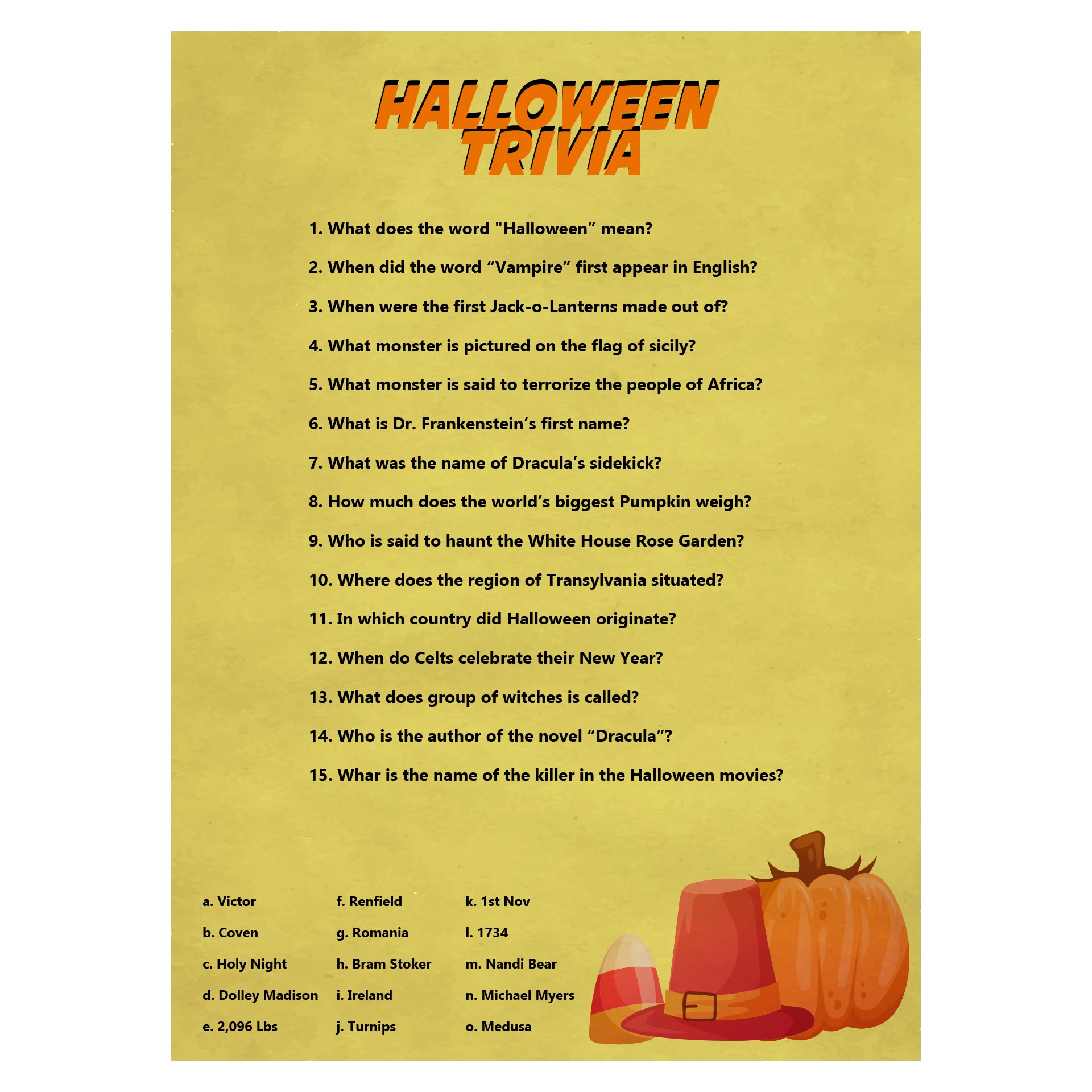 Easy Halloween Trivia Questions And Answers