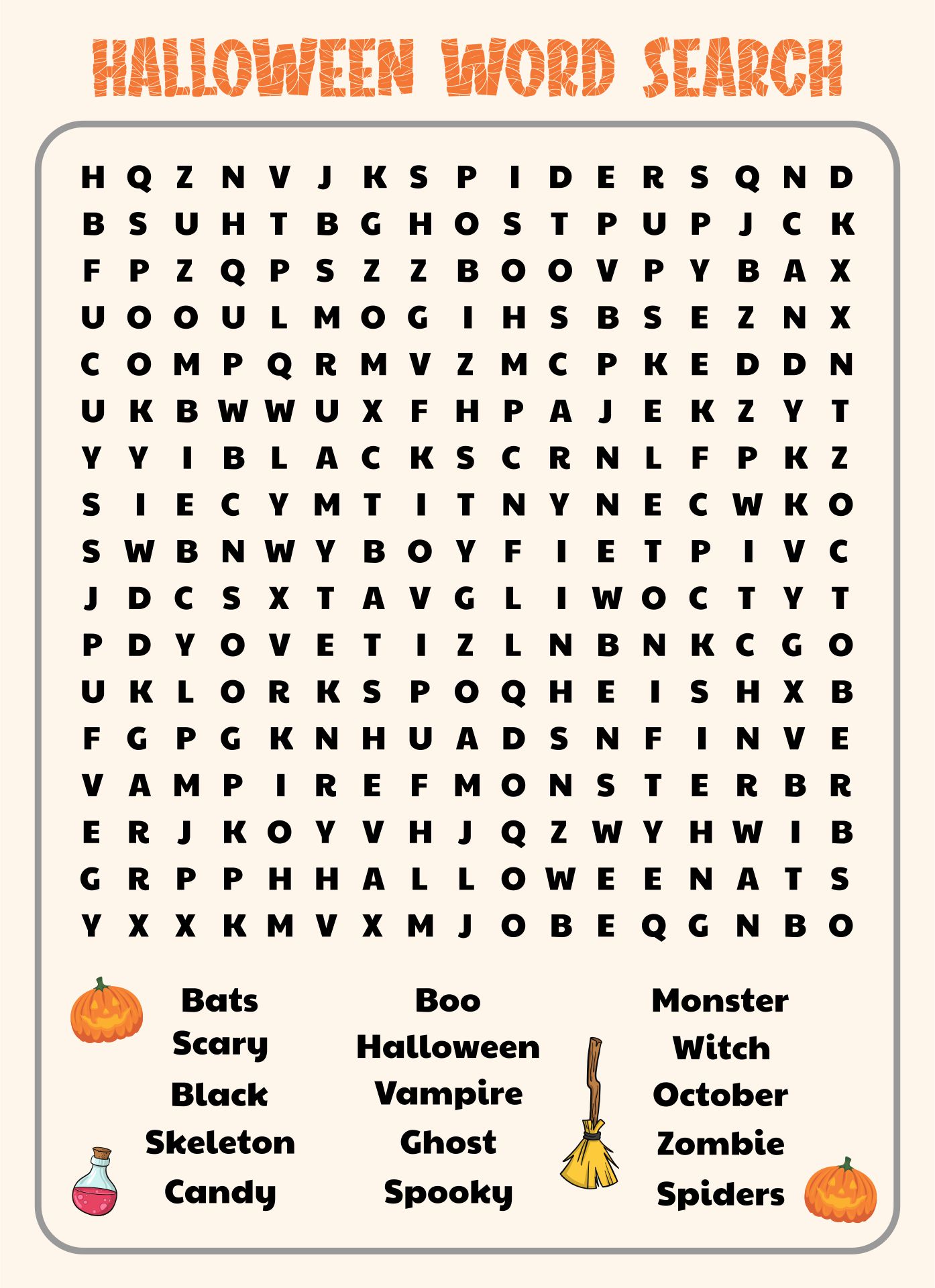 Easy Halloween Word Search Free Printables For Kids