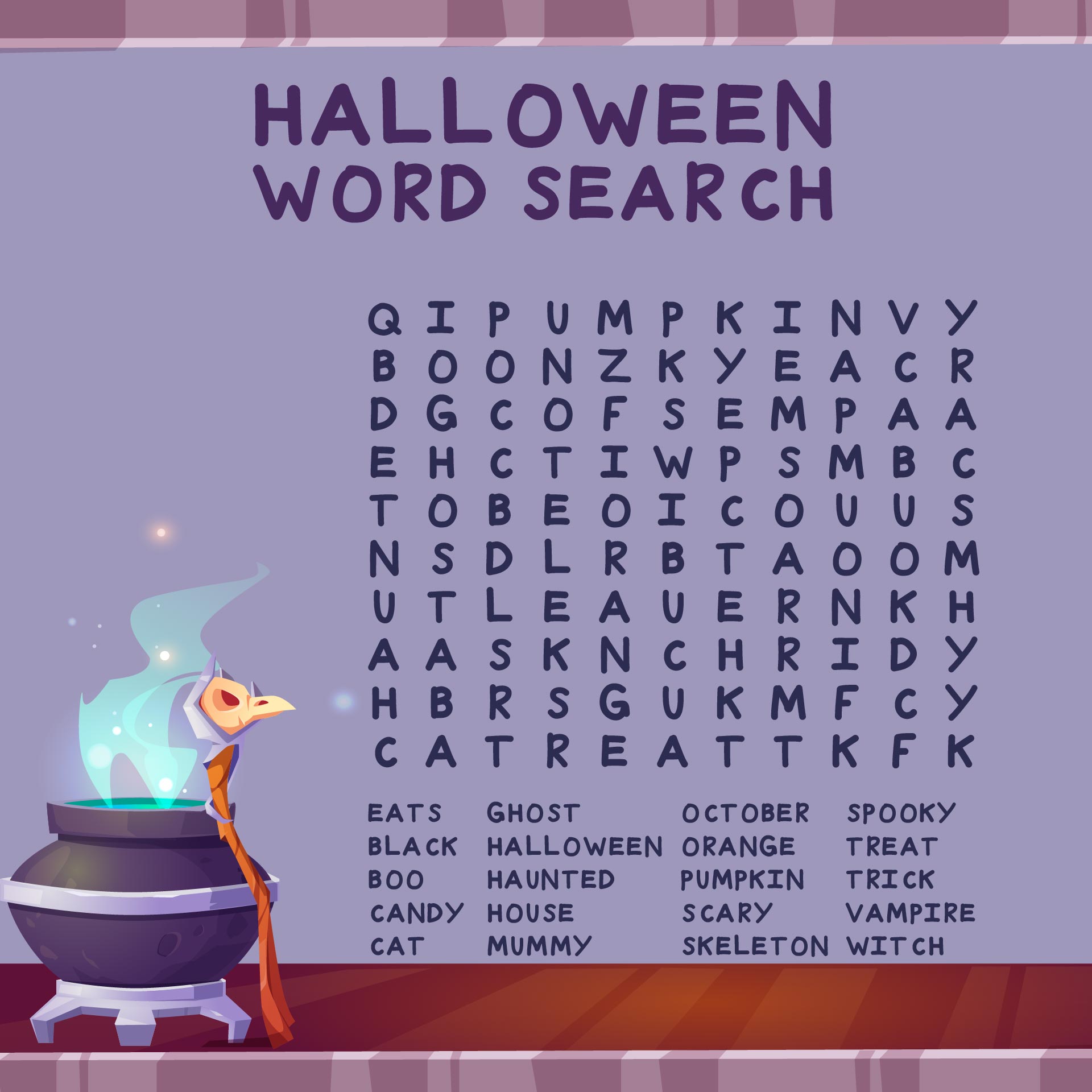 Easy Halloween Word Search Puzzles Printable