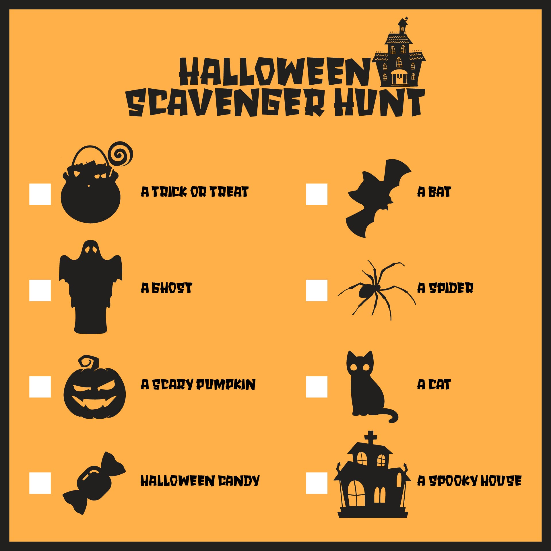 Free Printable Halloween Scavenger Hunt Cards