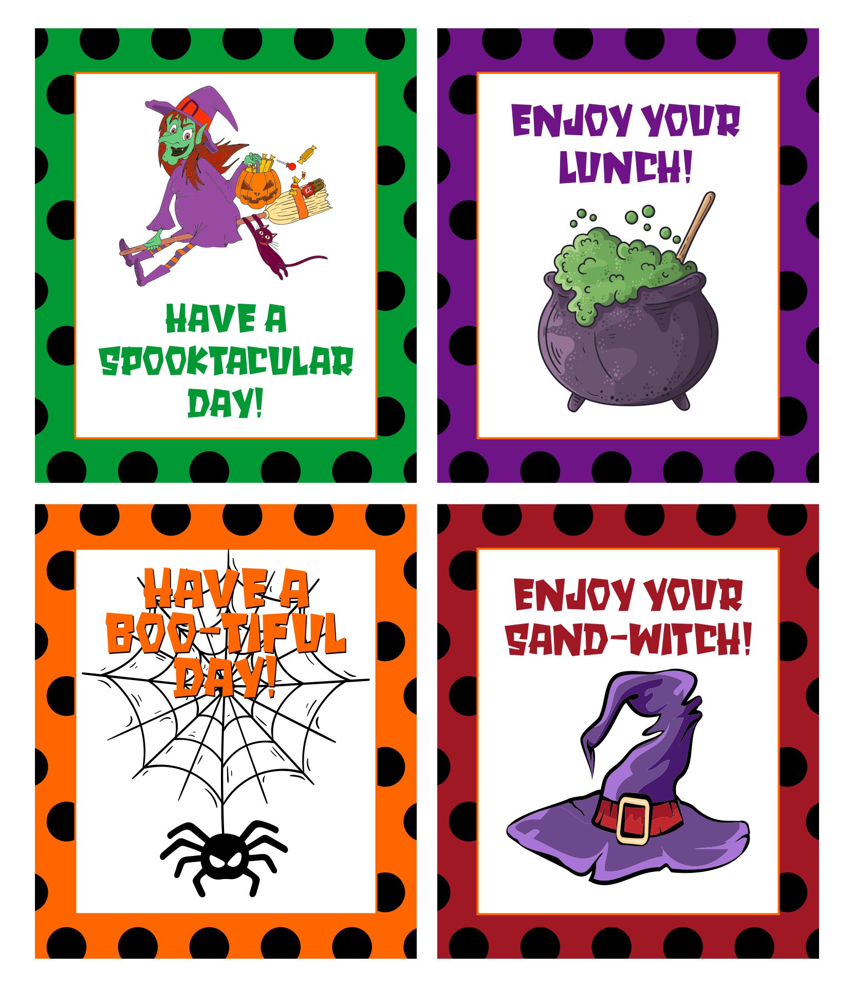 Fun Halloween Themed Lunchbox Notes For Kids