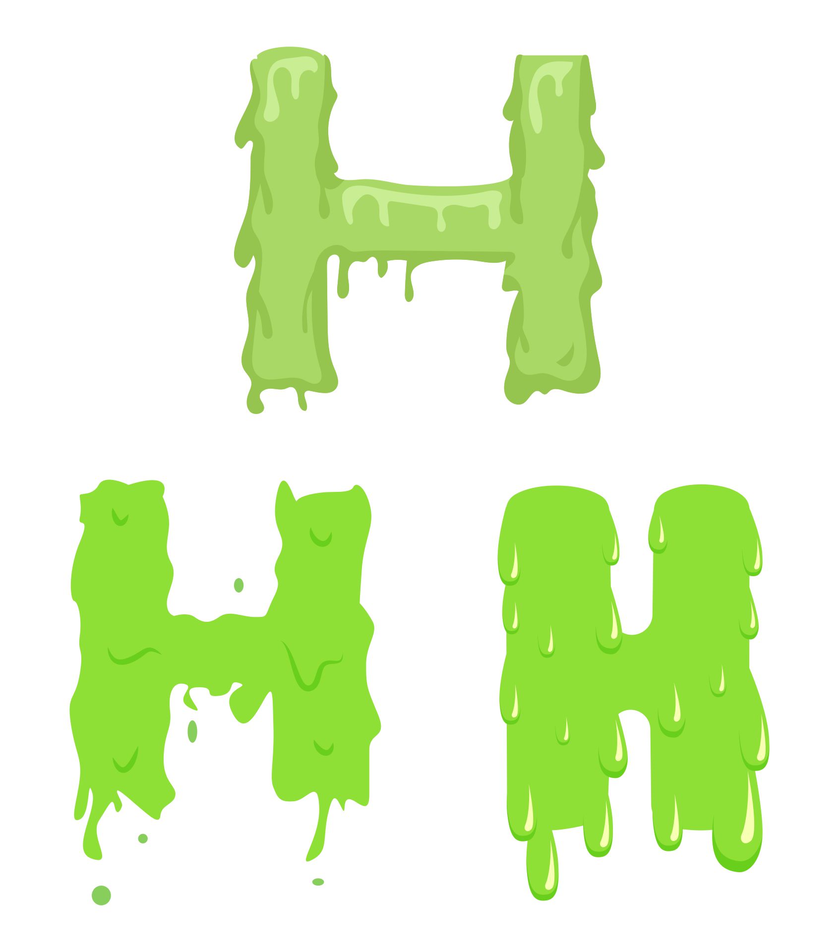 Green Dripping Slime Halloween Capital Letter H