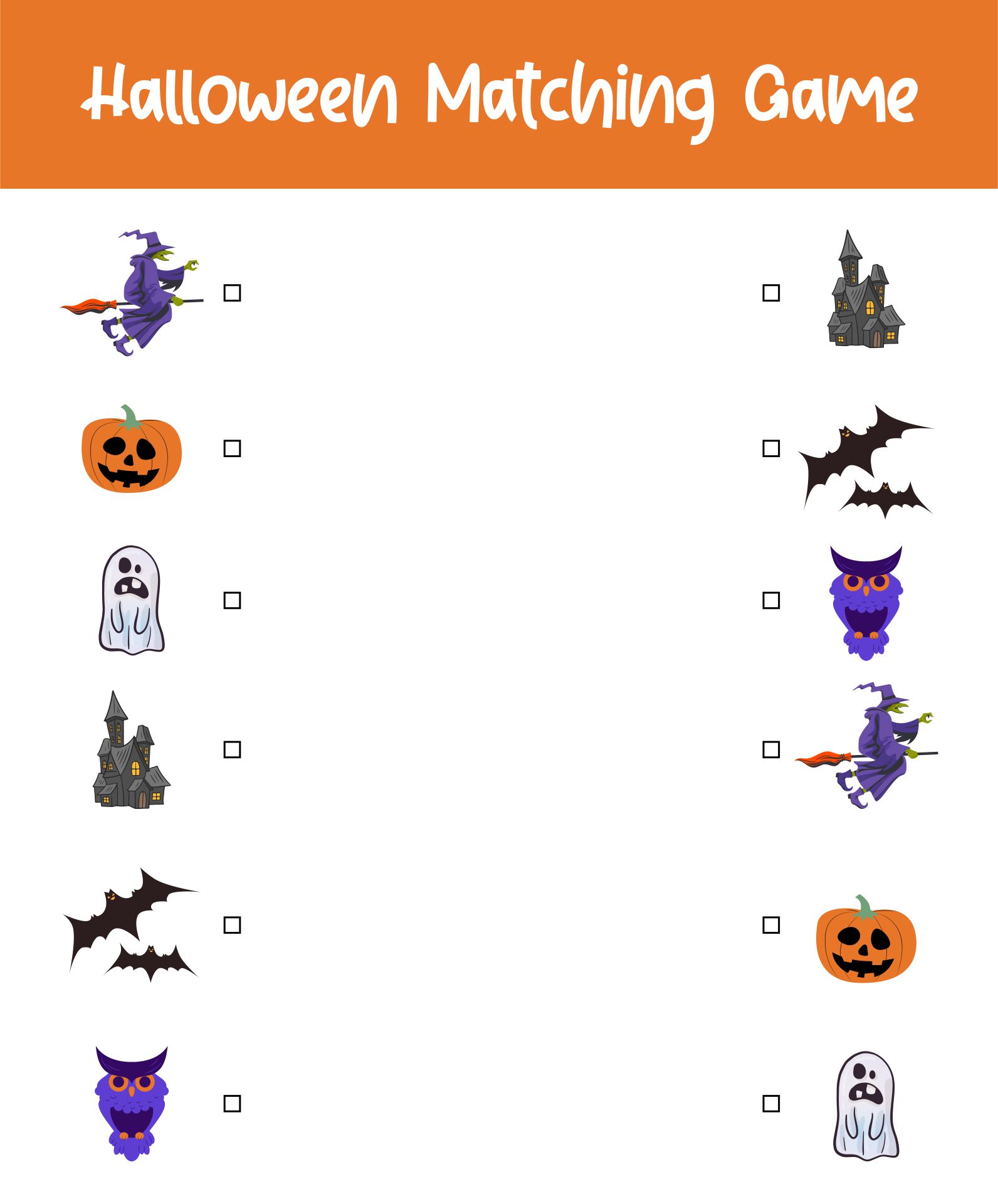 Halloween Matching Game For Toddlers