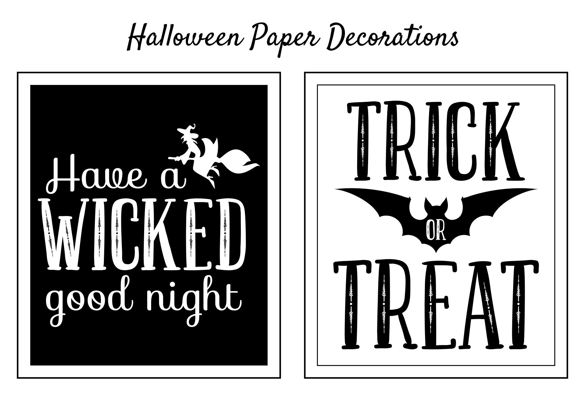 Halloween Paper Decorations Printable