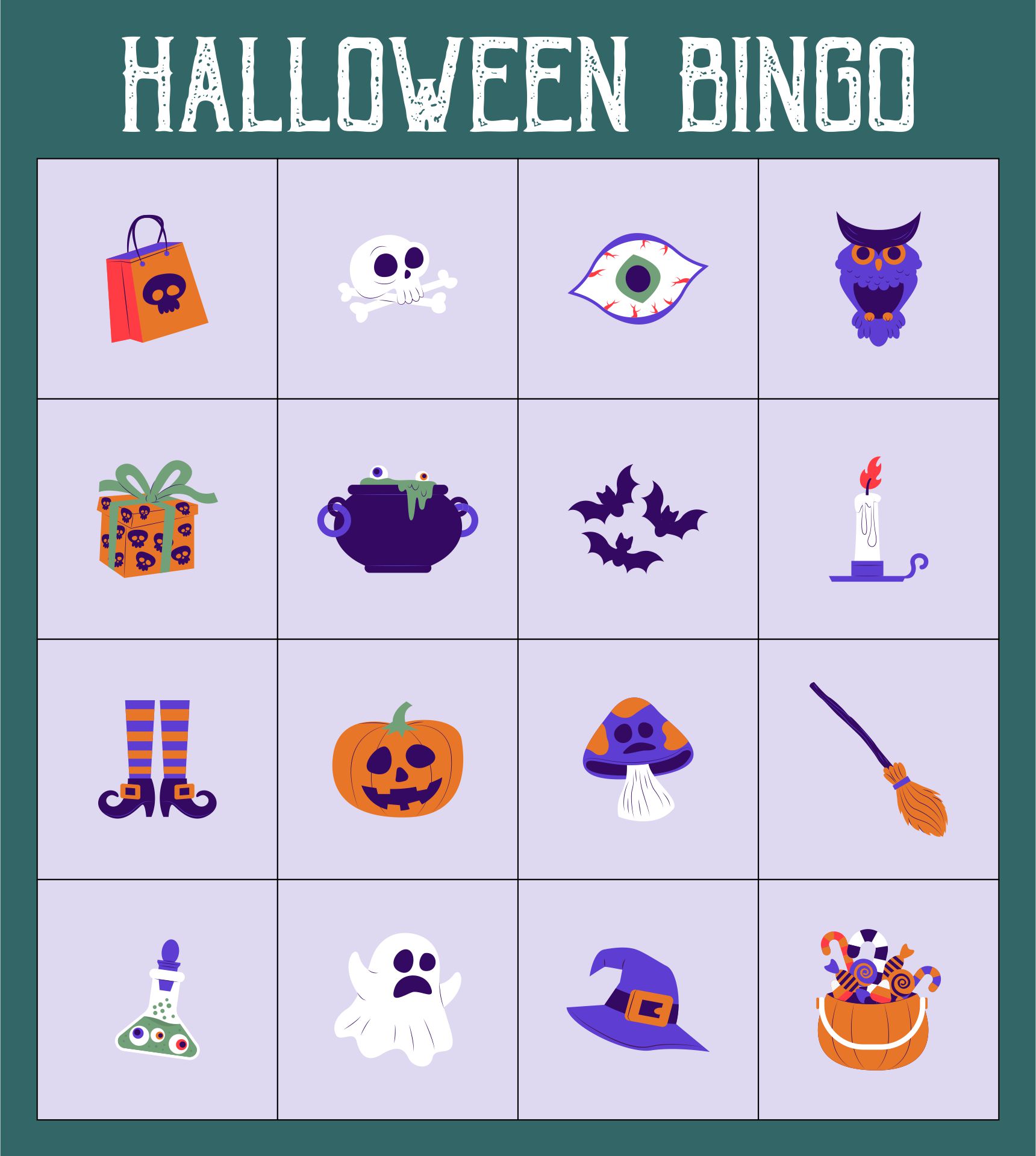 Preschool Printable Halloween Bingo Cards