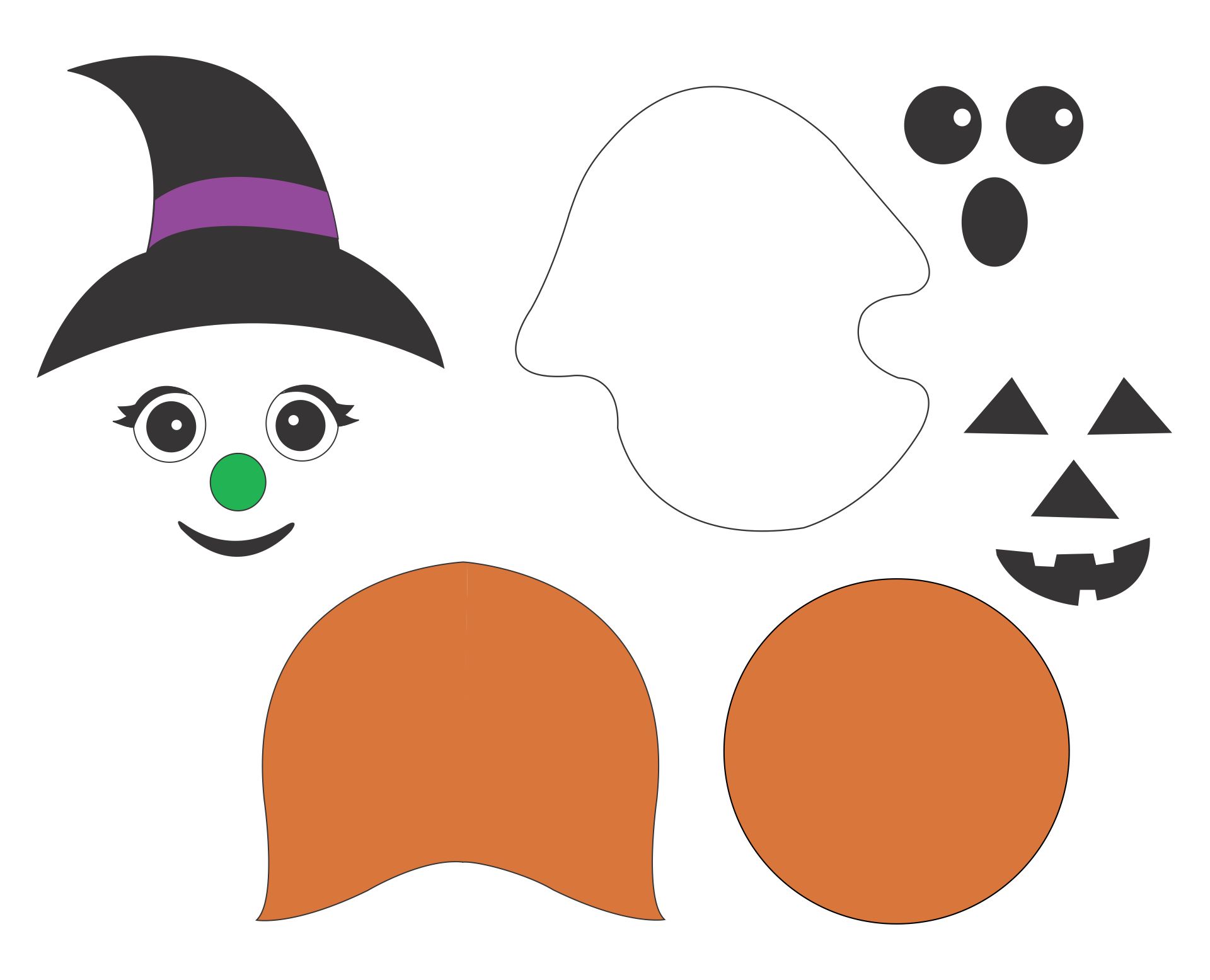 Printable Halloween Construction Paper Crafts
