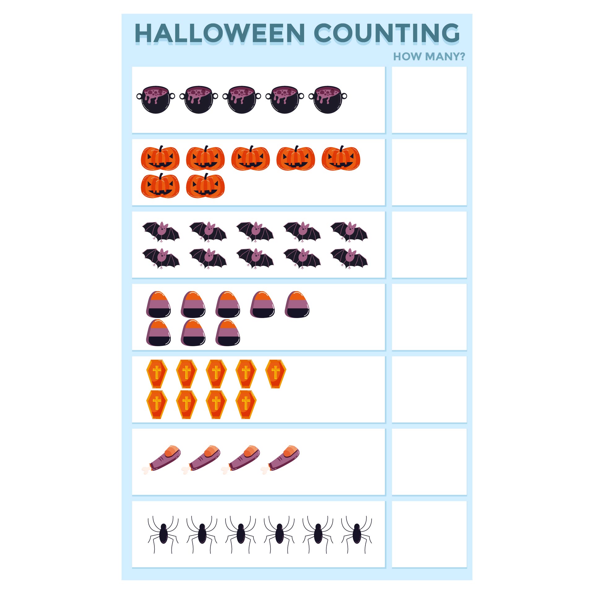 Printable Halloween Counting Sets Of Objects To 20 Worksheets