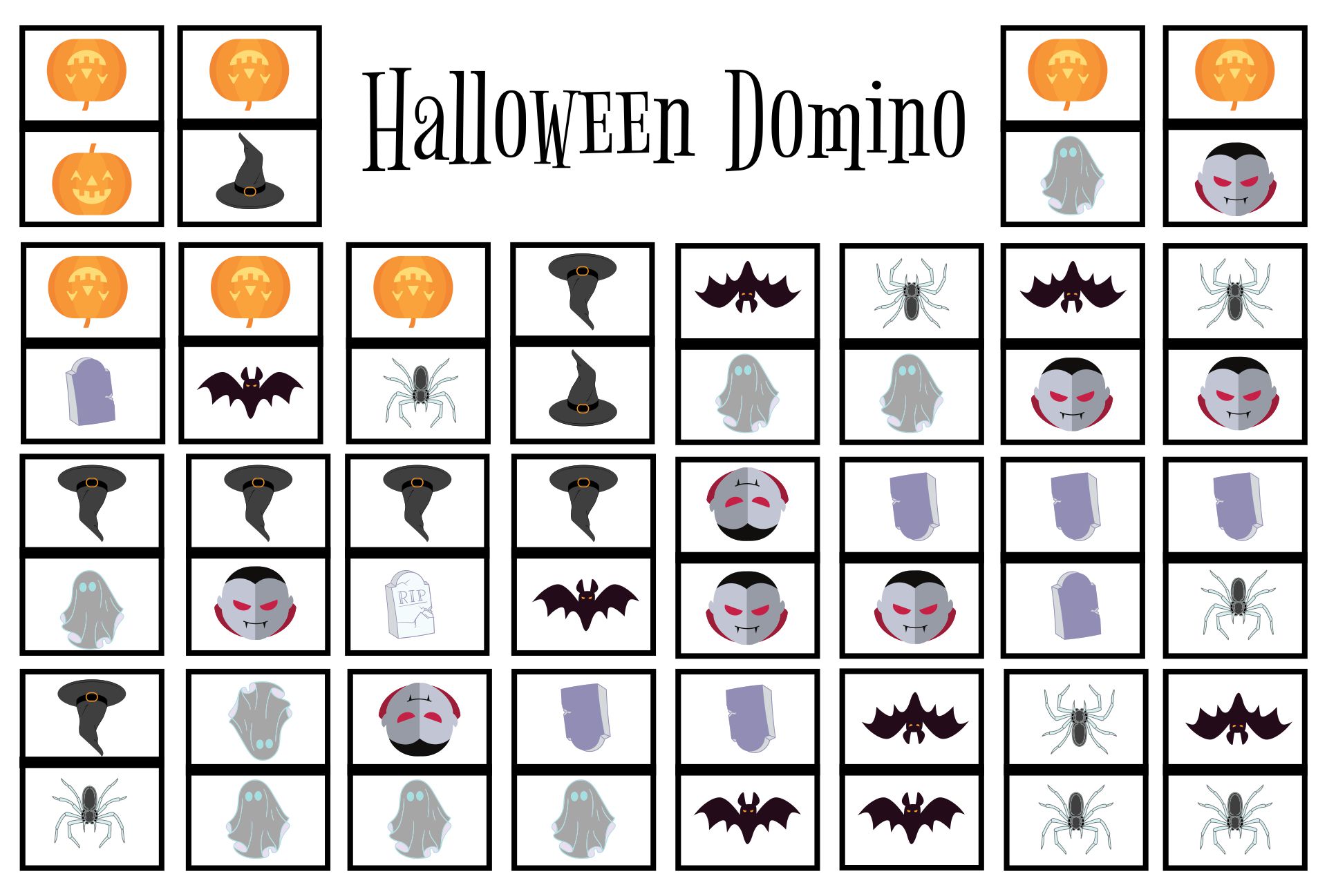 Printable Halloween Dominos Kid Version