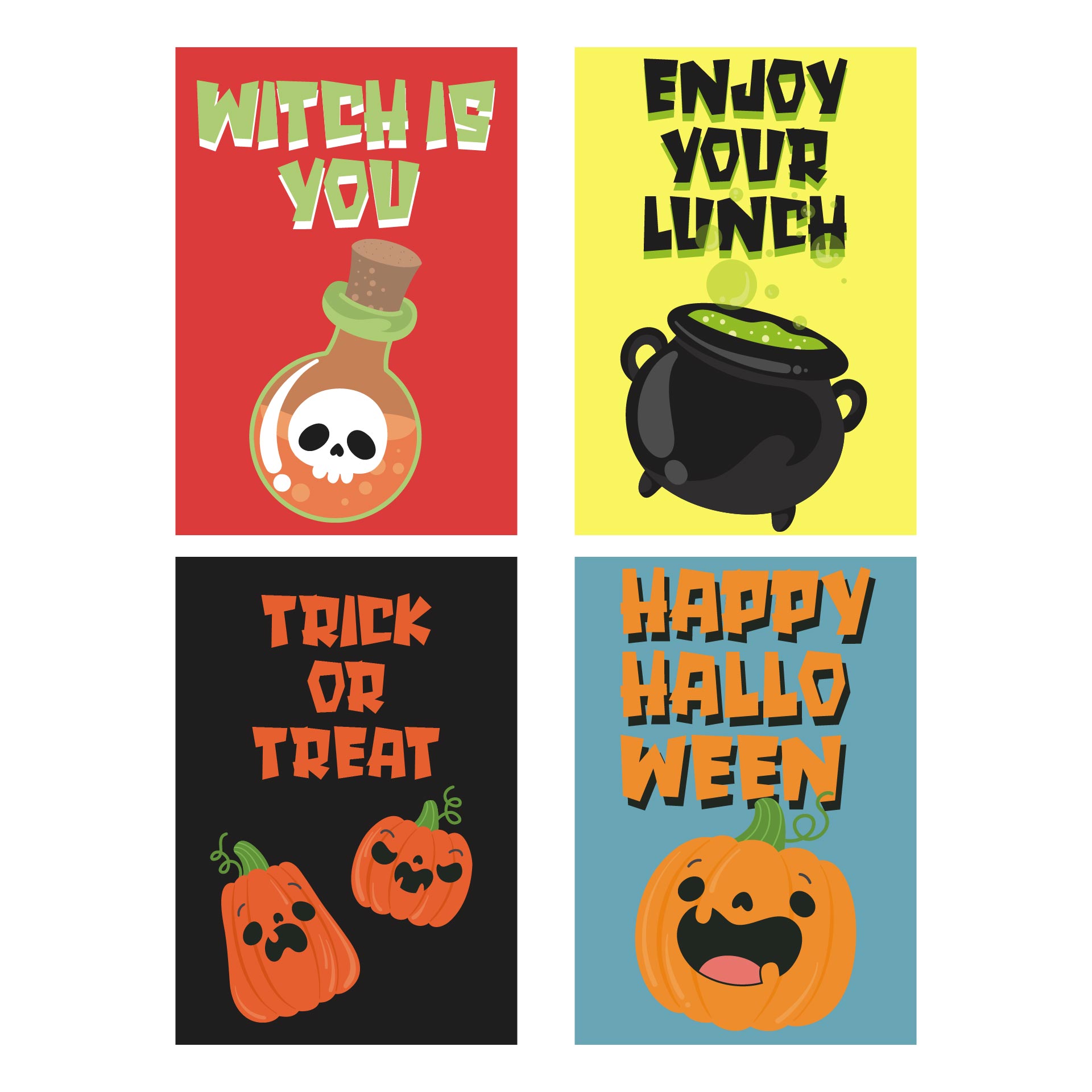 Printable Halloween Themed Lunch Notes