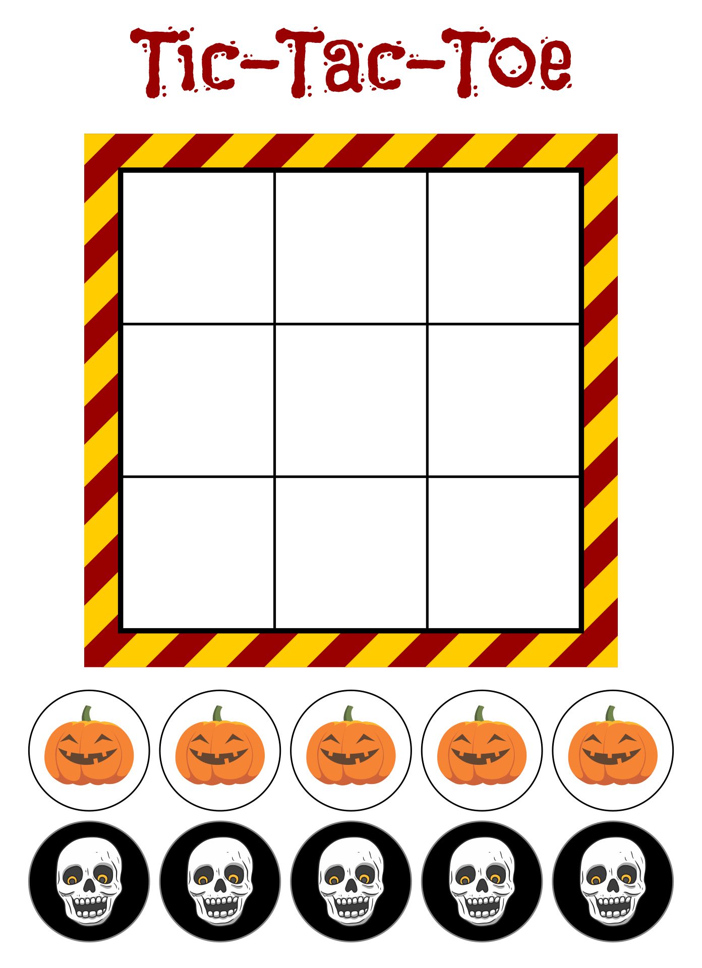 Printable Halloween Tic-Tac-Toe Bingo