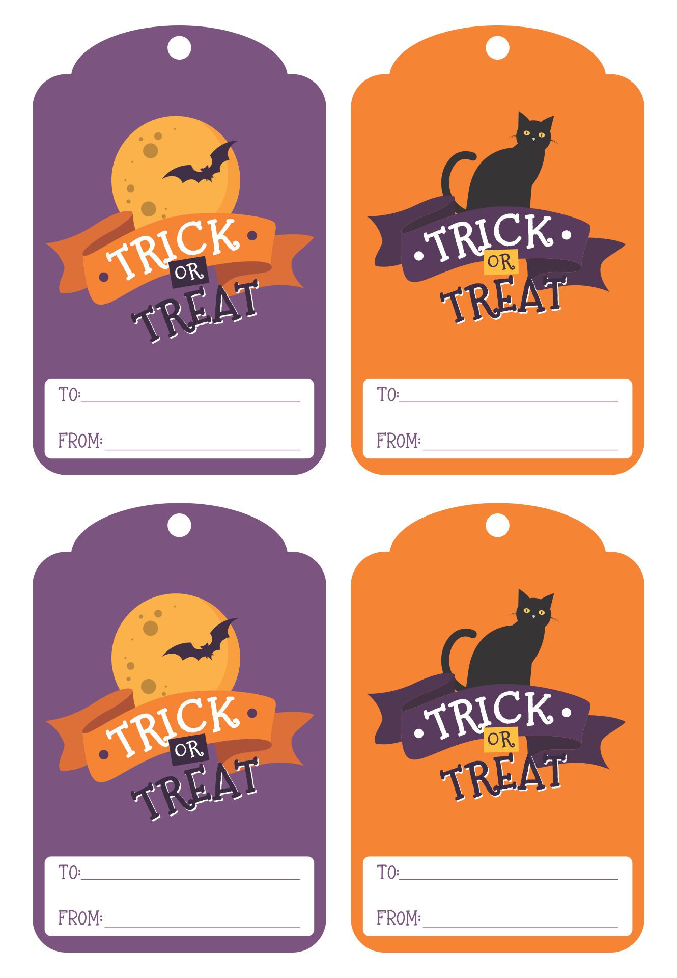 Printable Halloween Treat Bag Tags