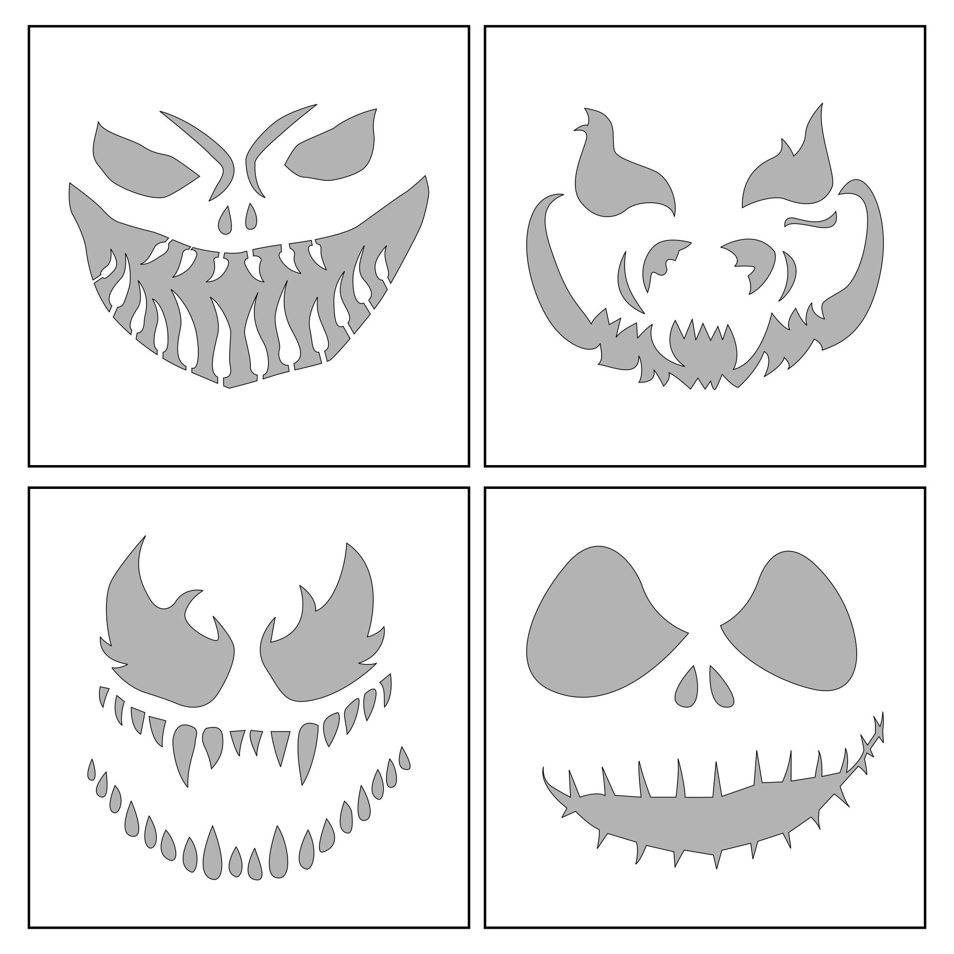 Printable Happy Halloween Jack-O-Lantern Pumpkin Stencil