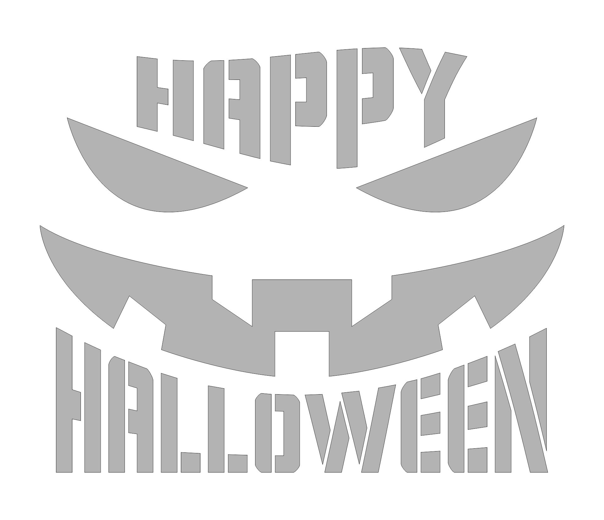 Printable Happy Halloween Stencil