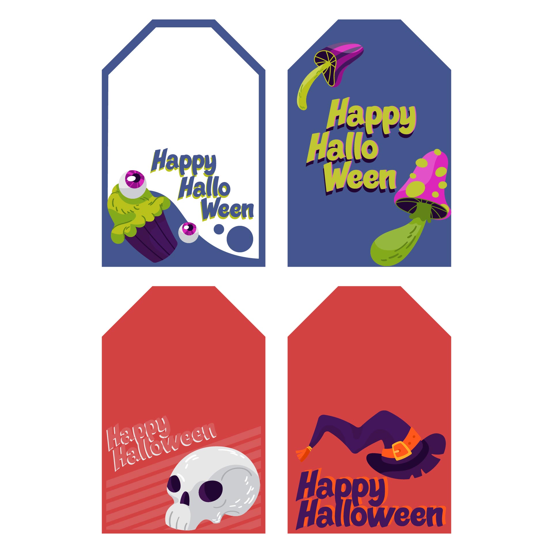 Printable Happy Halloween Treat Bag Tags Free