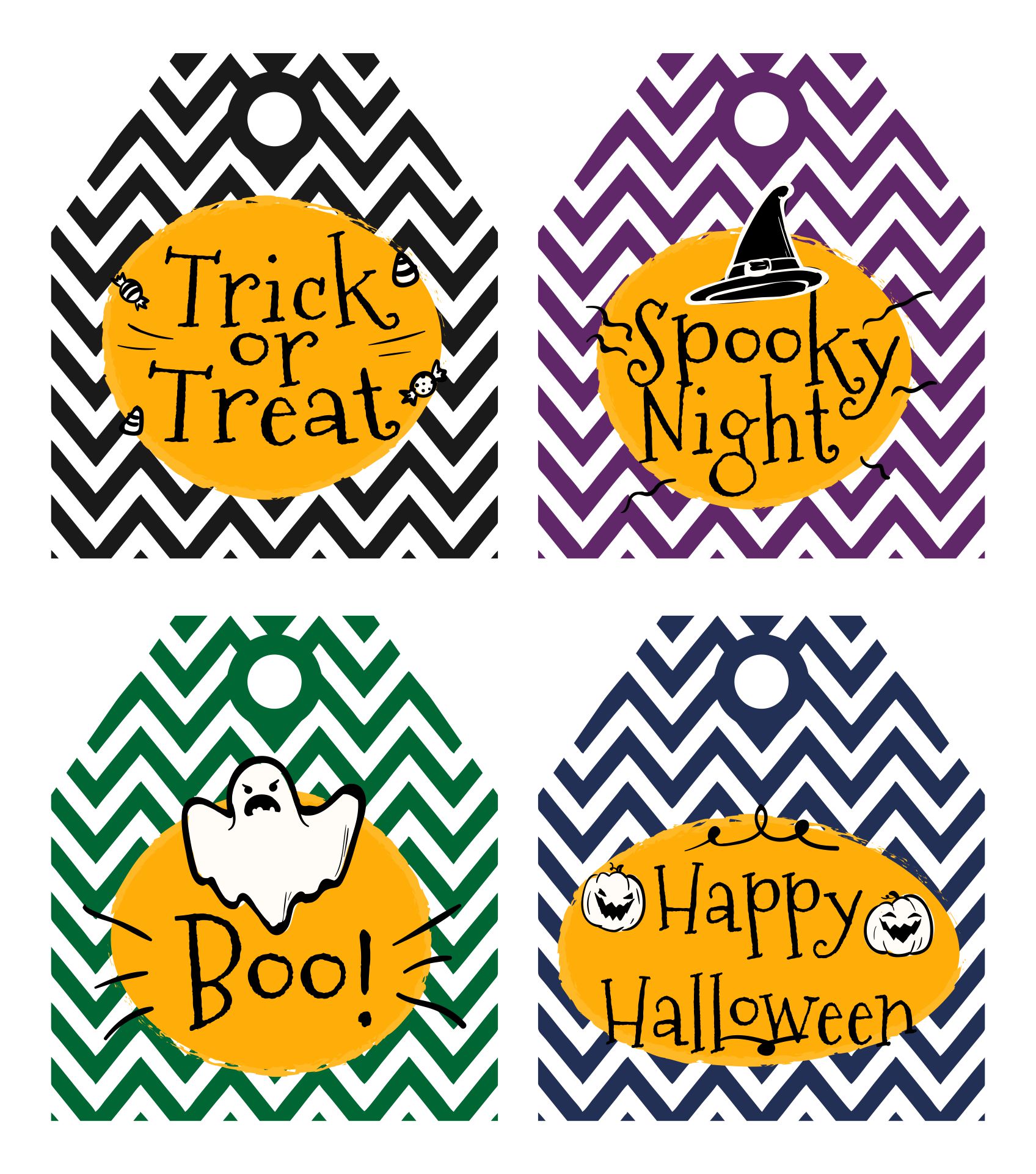 Halloween Treat Bags with Printable Tags - The Happy Scraps