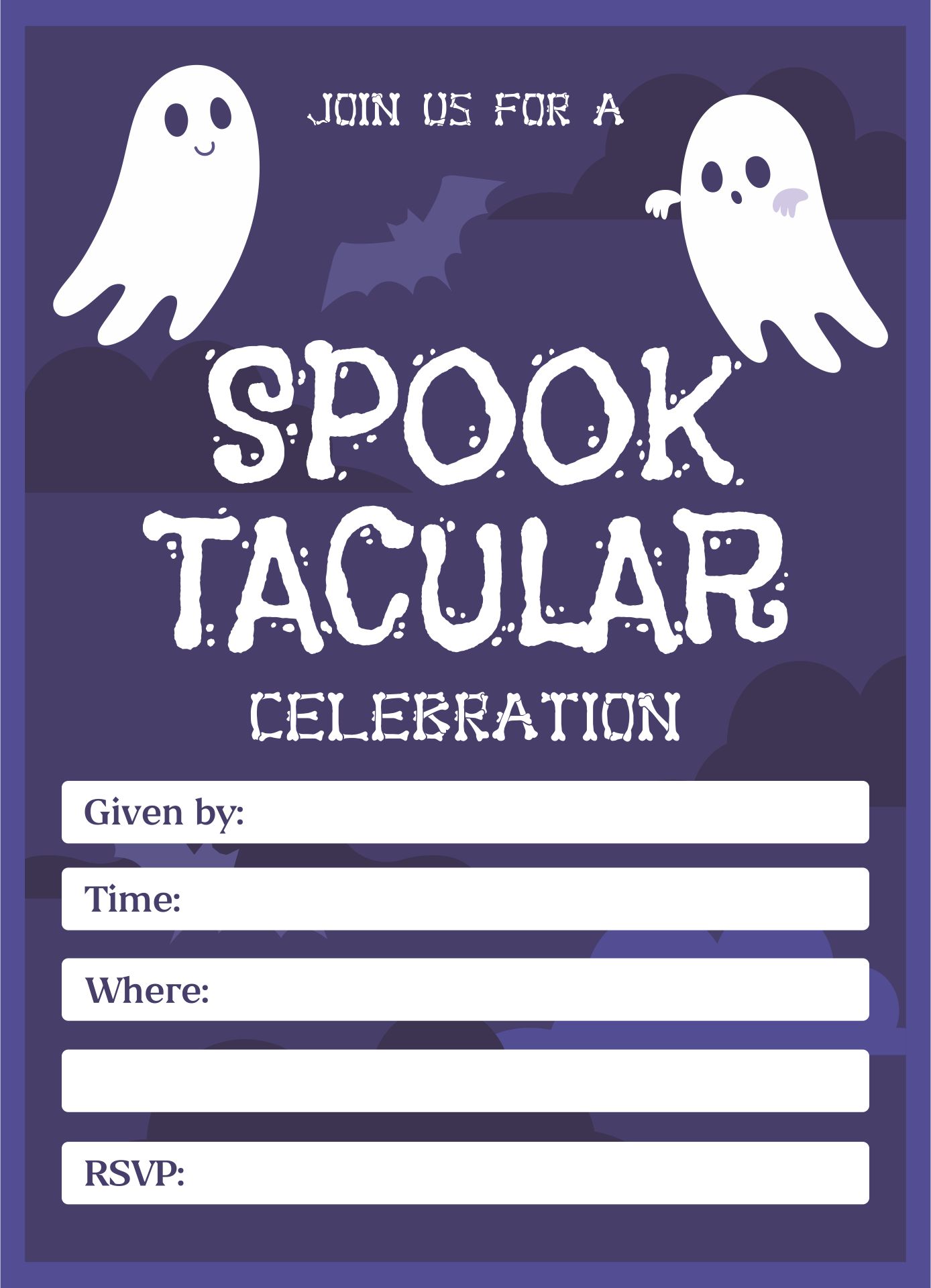 Spooky Halloween Birthday Invitations
