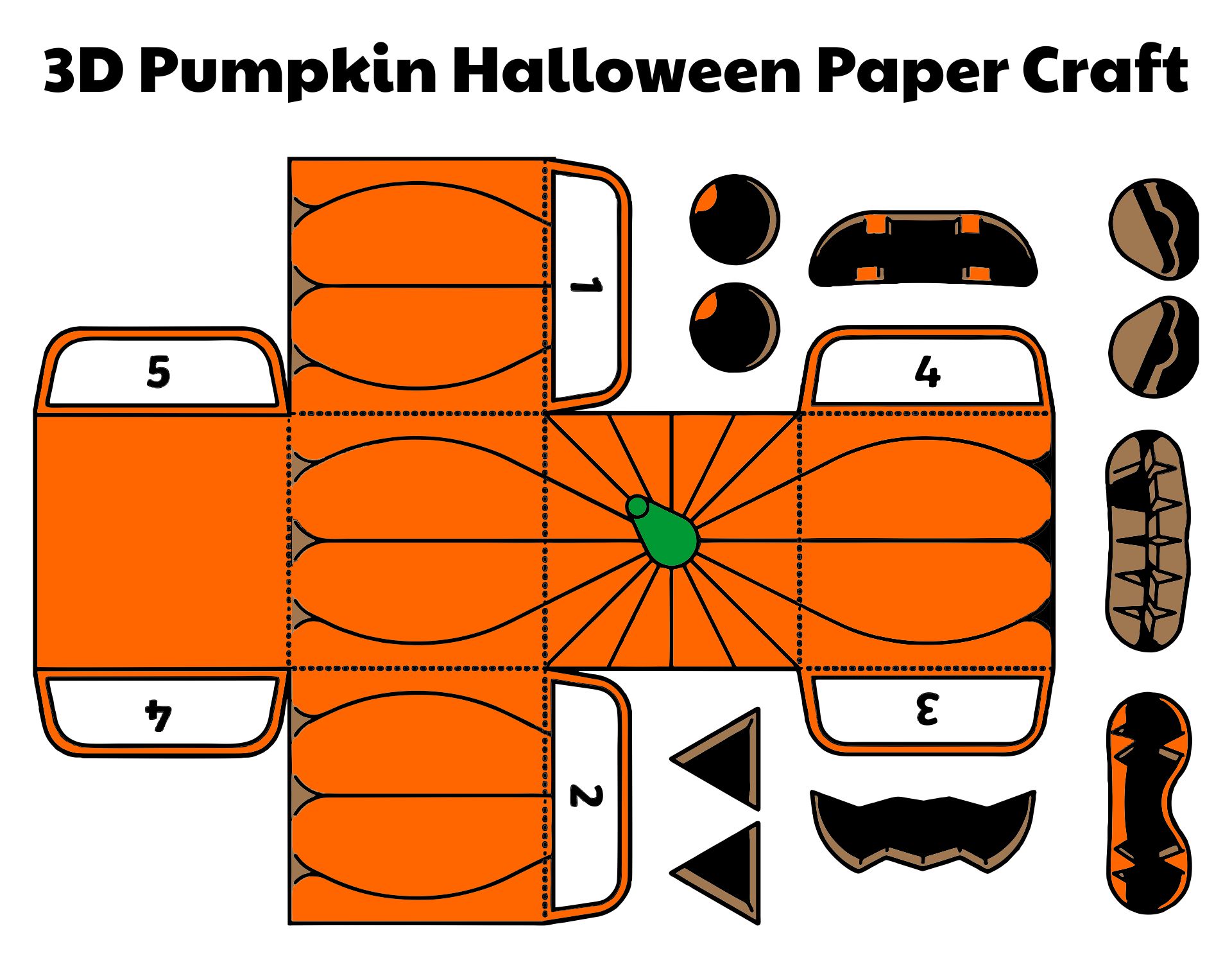 3D Pumpkin Halloween Paper Craft