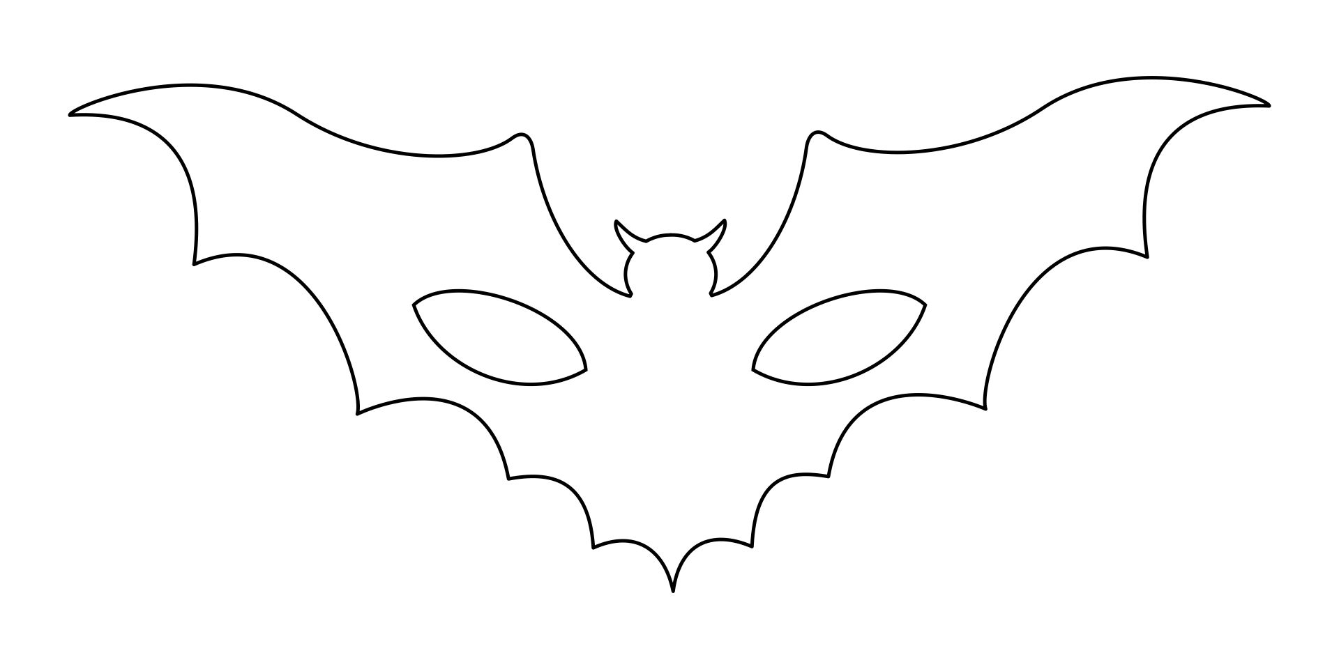 Bat Mask Outline Halloween Coloring Pages Printable