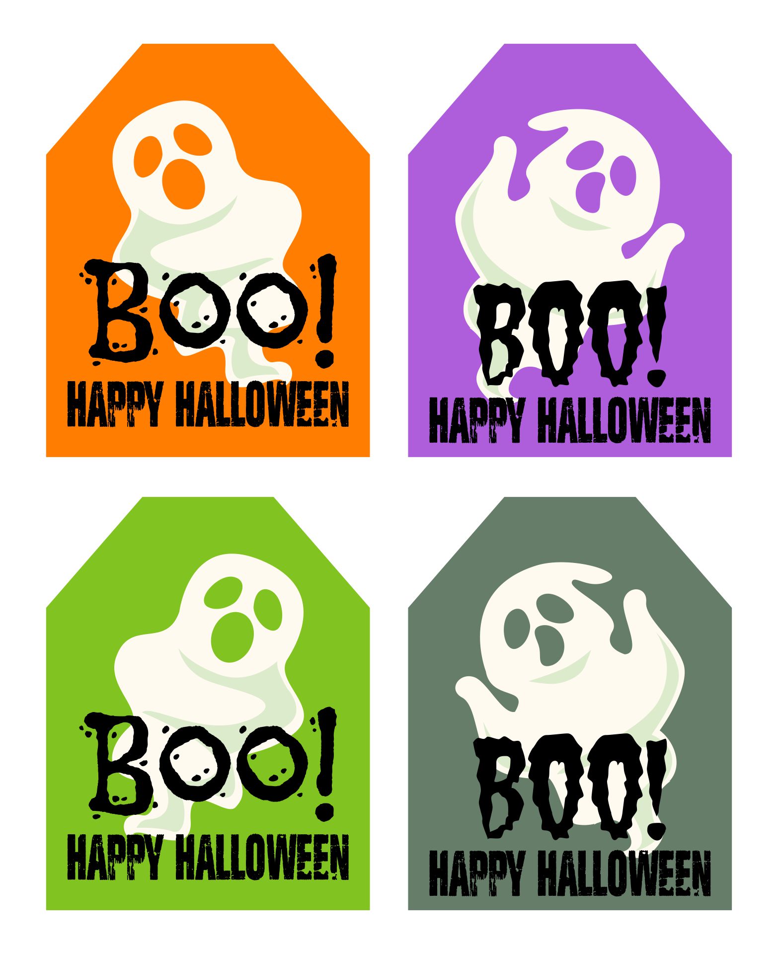 BOO Printable Tags HAPPY HALLOWEEN Favor Tags Halloween
